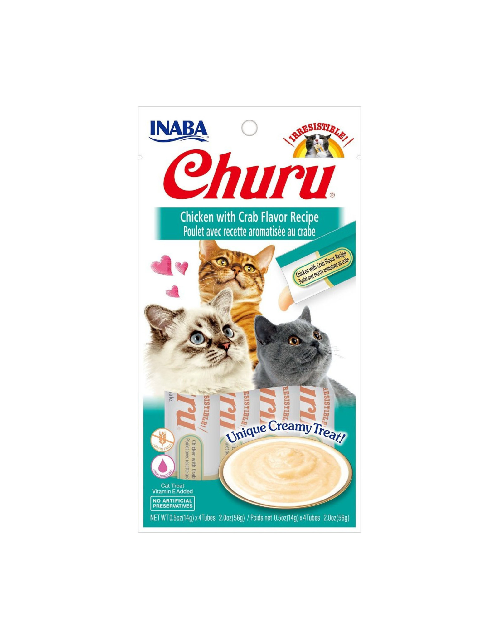 Inaba Inaba Churu Purees Chicken w/Crab 4-Tube pk