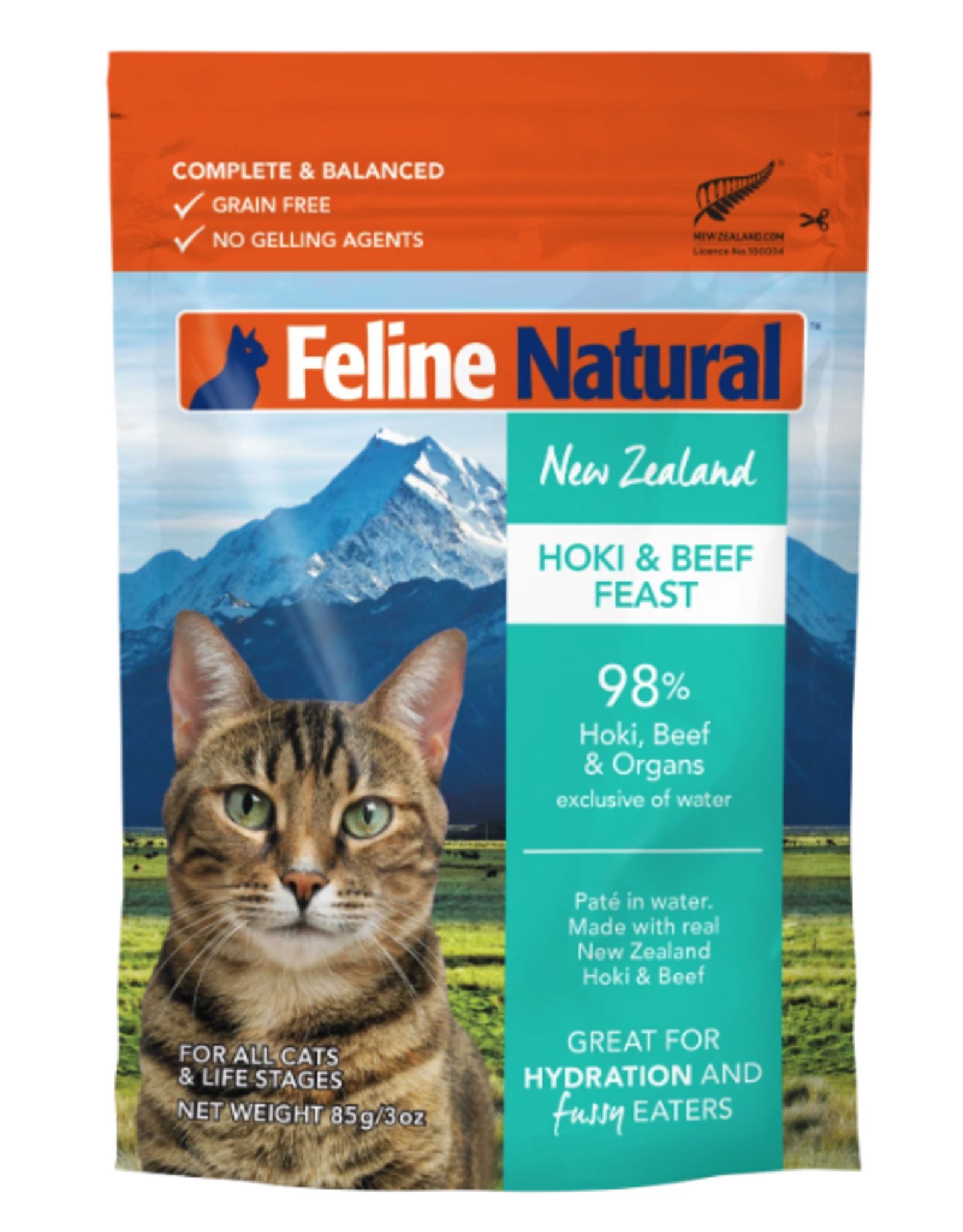 K9 Natural Feline Natural Hoki & Beef Feast Cat Food 3oz Pouch