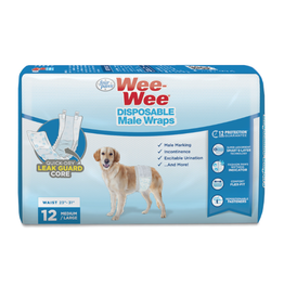 Four Paws Four Paws Wee Wee Male Wraps Medium/Large 12ct