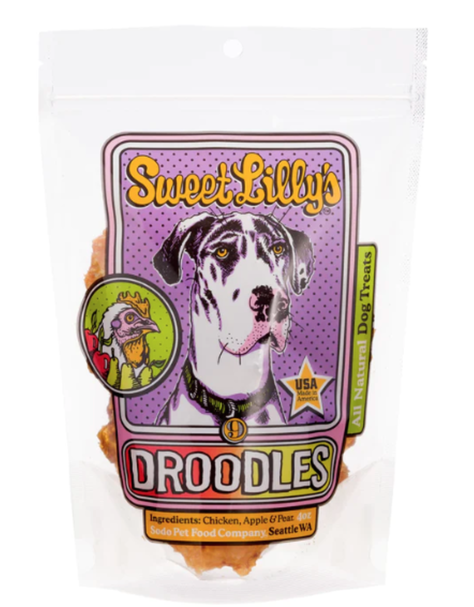 Sweet Lilly's Sweet Lilly's Droodles Chicken, Apple & Pear Dog Treat 4oz