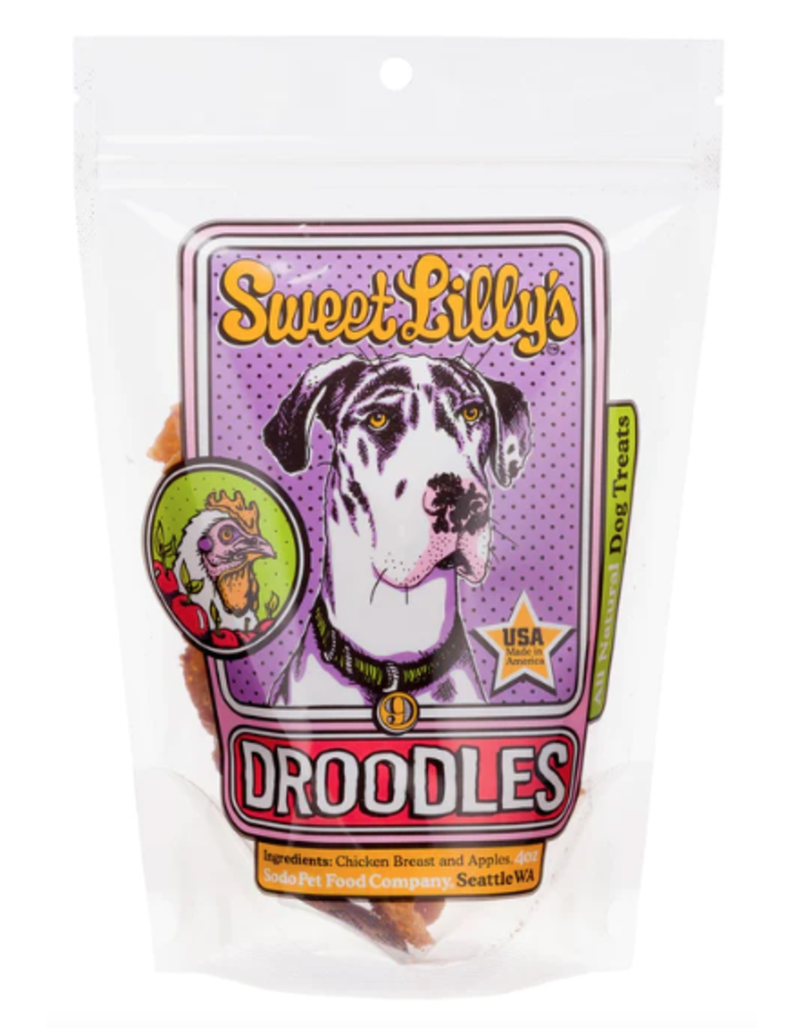 Sweet Lilly's Sweet Lilly's Droodles Chicken & Apple Dog Treat 4oz