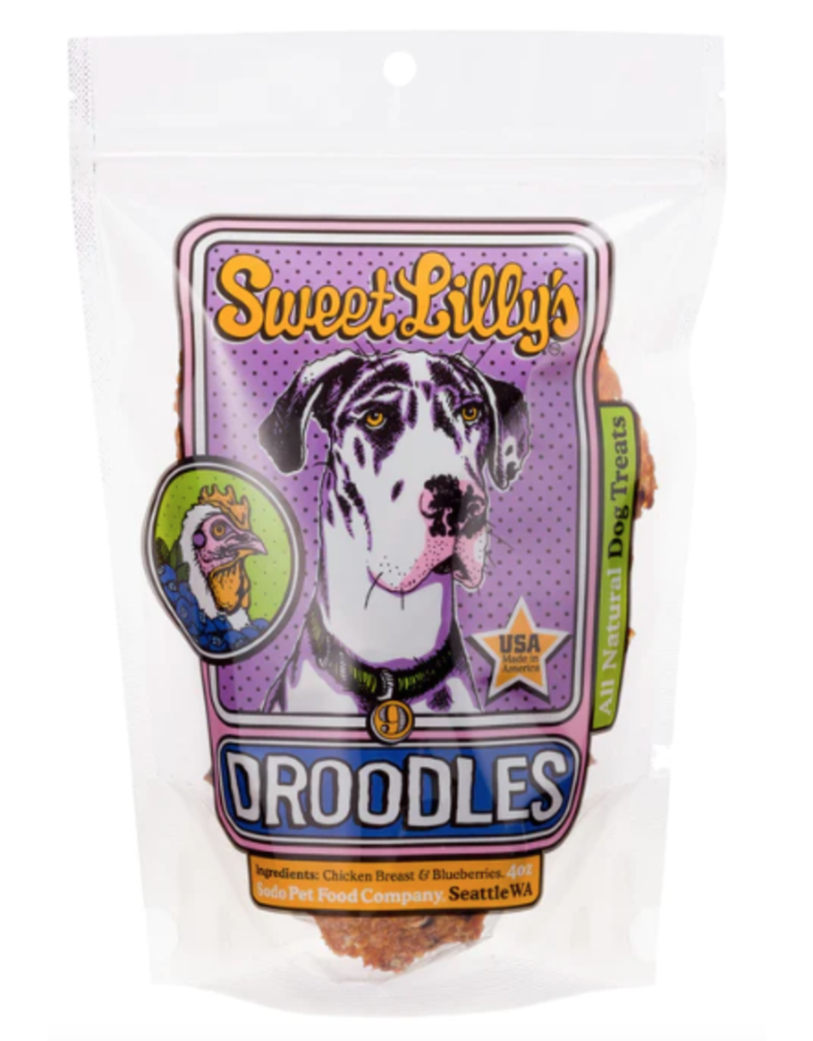 Sweet Lilly's Droodles Chicken & Blueberry Dog Treat 4oz