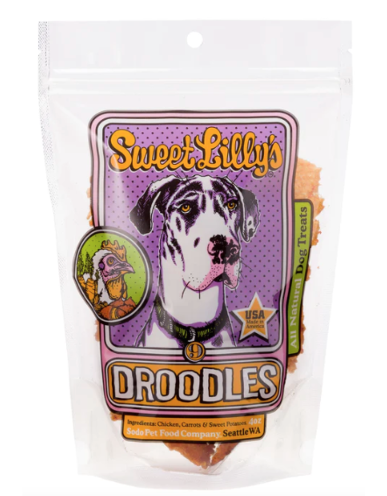 Sweet Lilly's Sweet Lilly's Droodles Chicken, Carrots & Sweet Potatoes  Dog Treat 4oz