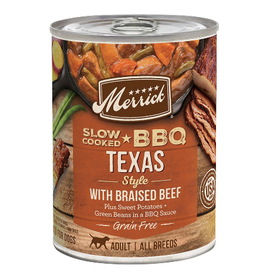 Merrick Merrick BBQ Texas Style w/Braised Beef Dog Food 12.7oz