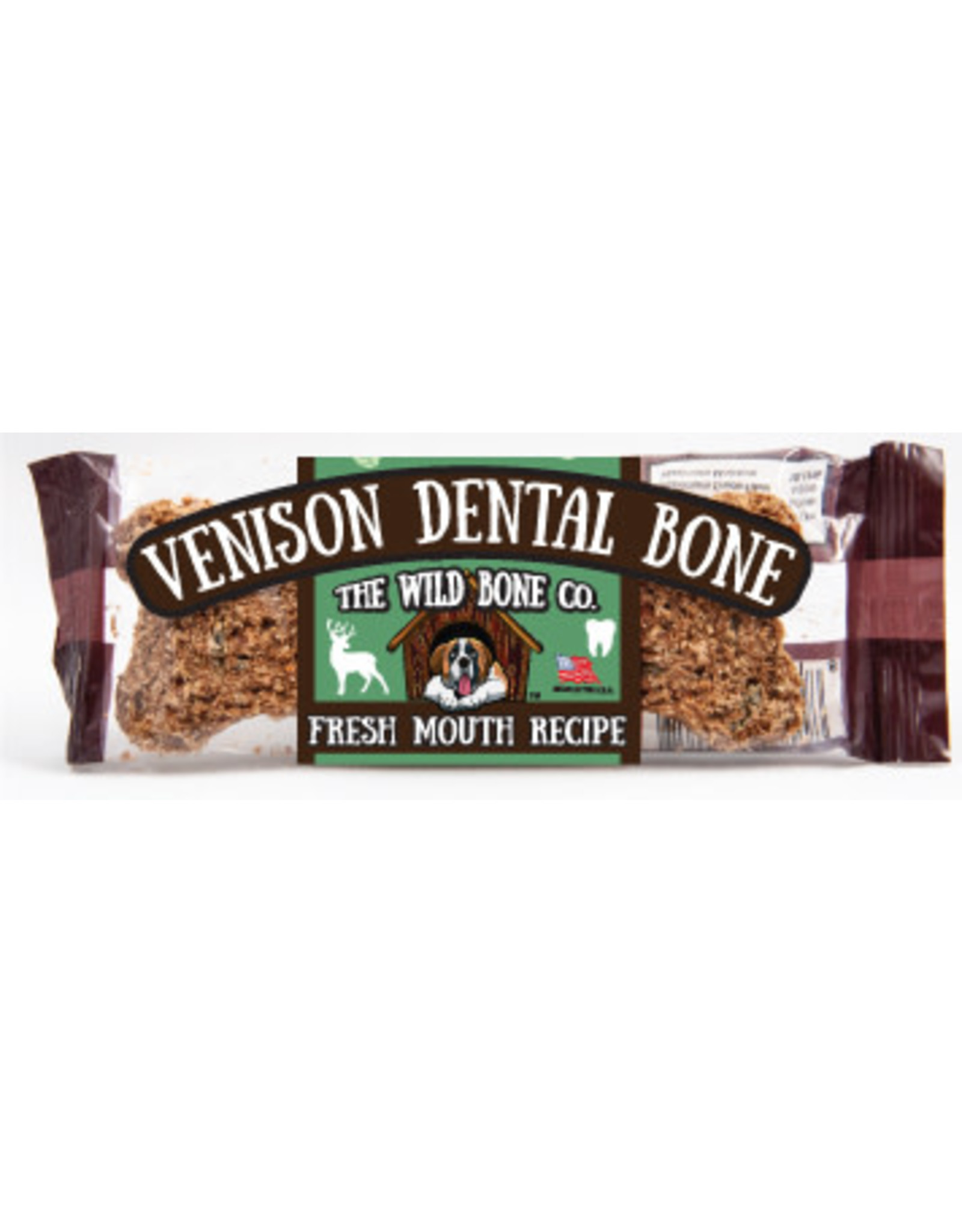 The Wild Bone Co. Venison Dental Bone Fresh Mouth Recipe 1oz