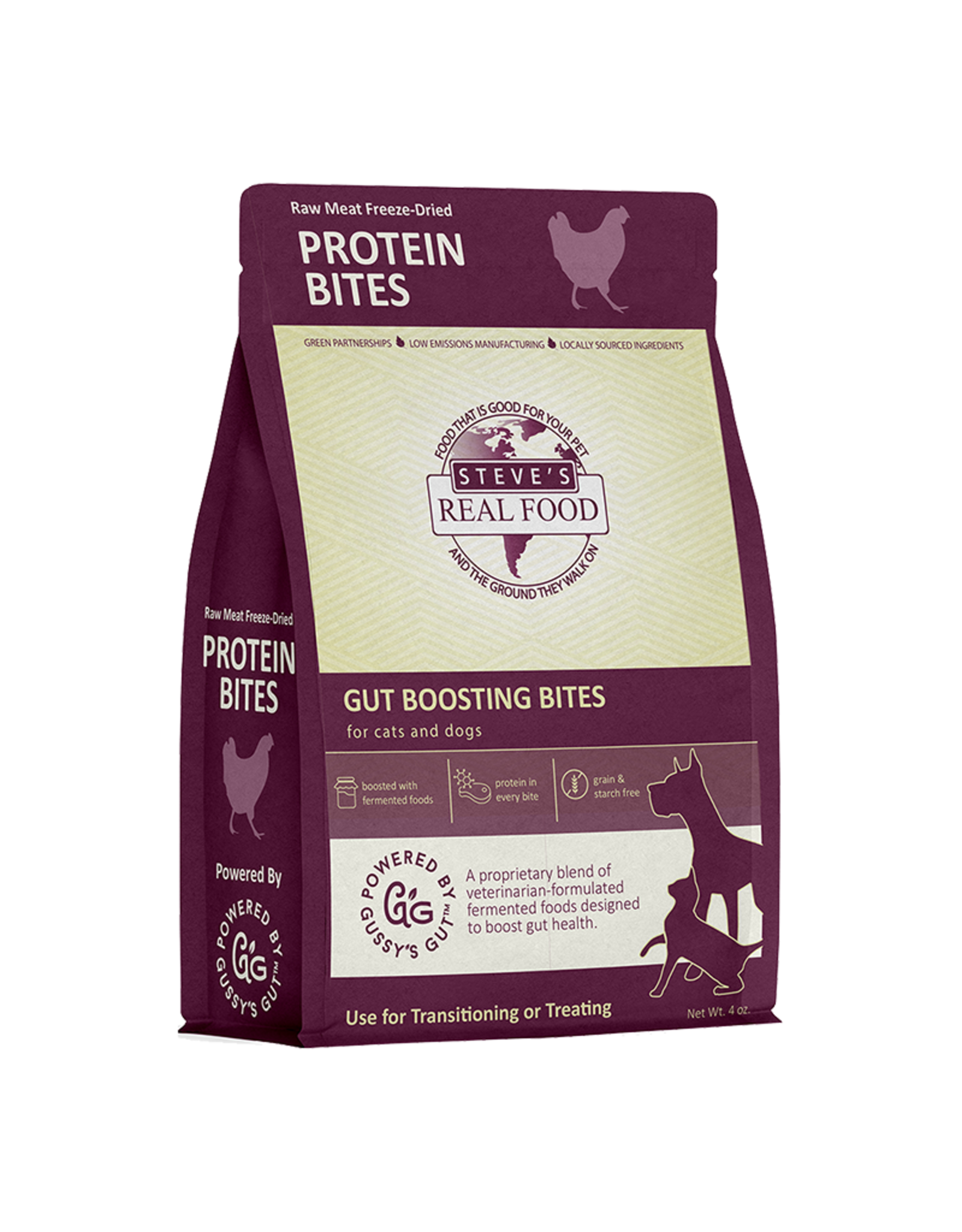 Steve's Real Food Steve's Real Foods Freeze Dried Chicken Gut Boosting Protein Bites for Cats & Dogs 4oz