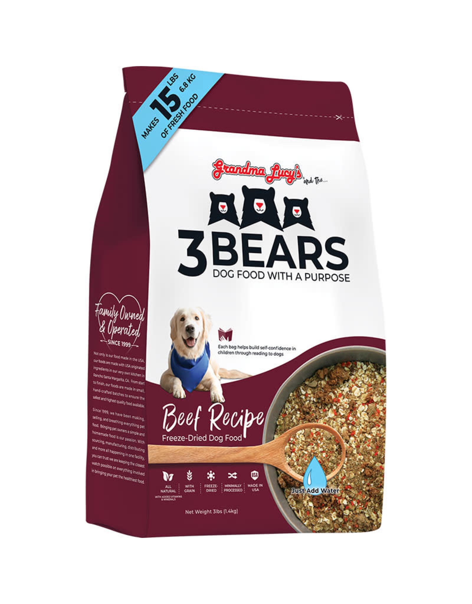 Grandma Lucy's Grandma Lucy's 3 Bears Beef Recipe Freeze Dried Dog Food