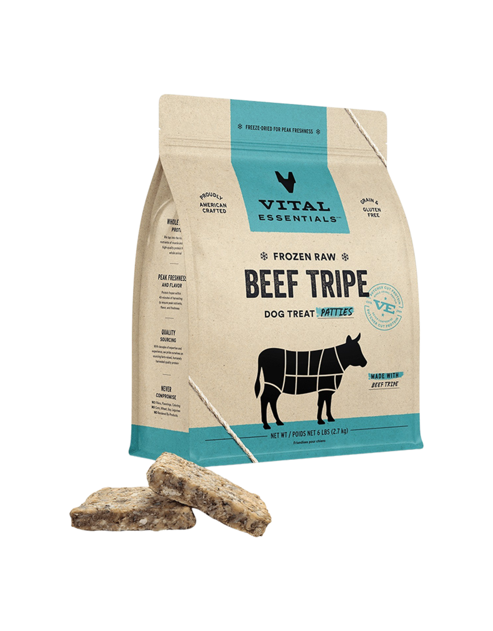 Vital Essentials Vital Essentials Frozen Raw Beef Tripe Dog Treat Patties 6lb
