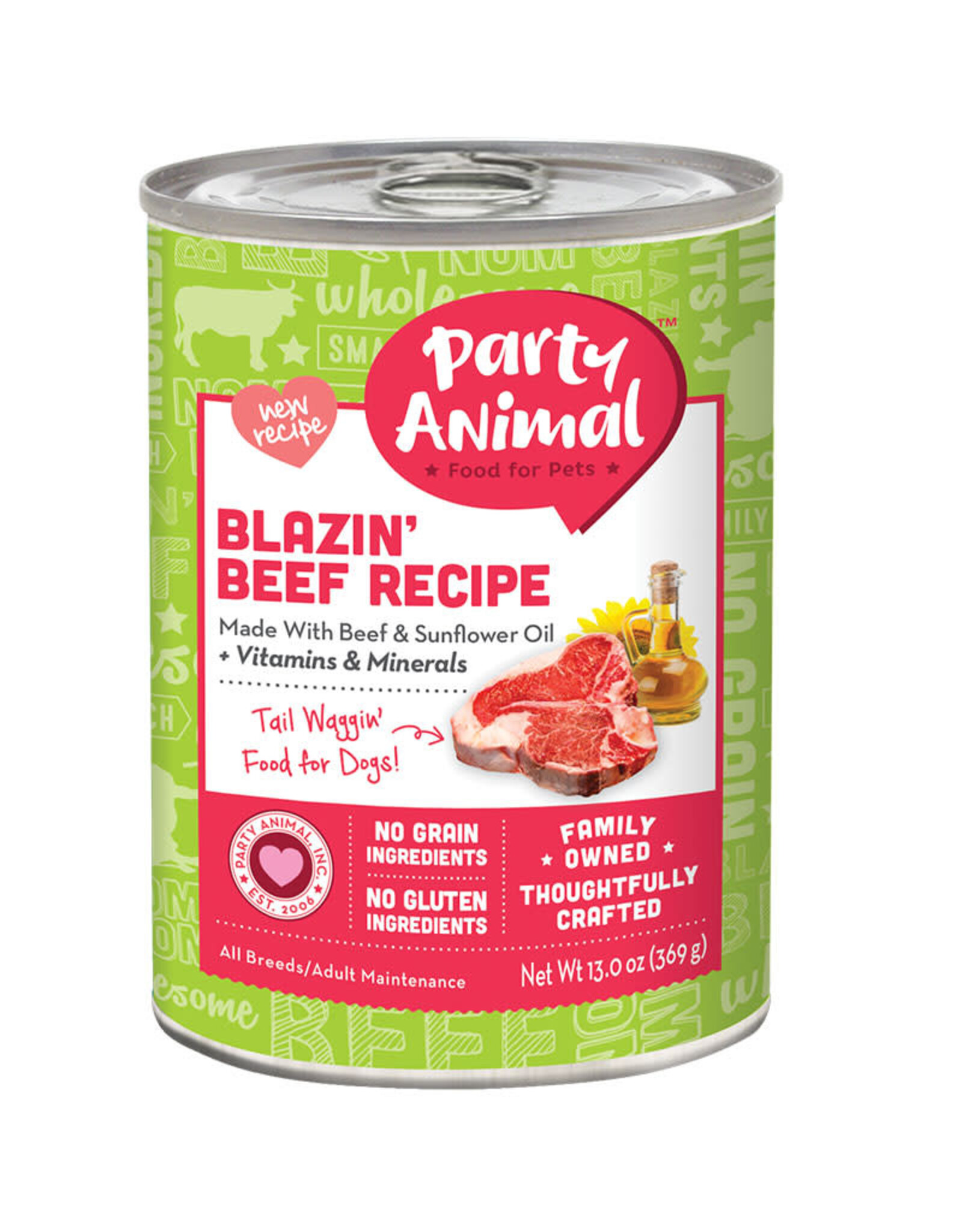 Party Animal Party Animal Blazin Beef Recipe Dog Food 13oz