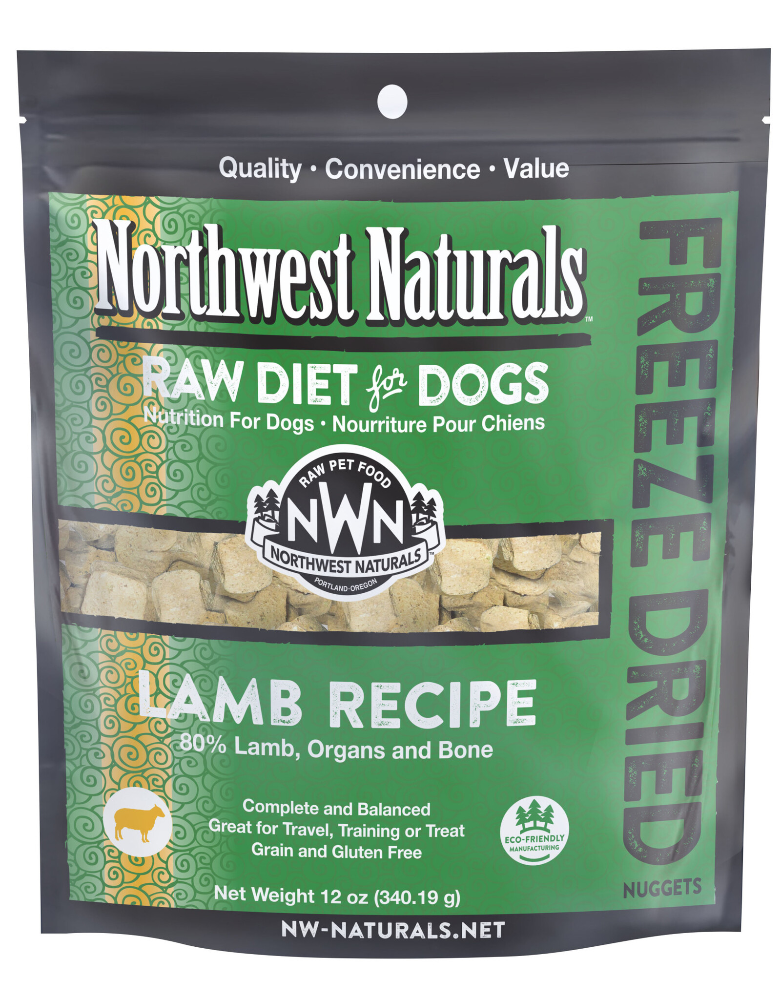 Northwest Naturals Northwest Naturals Raw Diet for Dogs Freeze Dried Nuggets Lamb Recipe 12oz