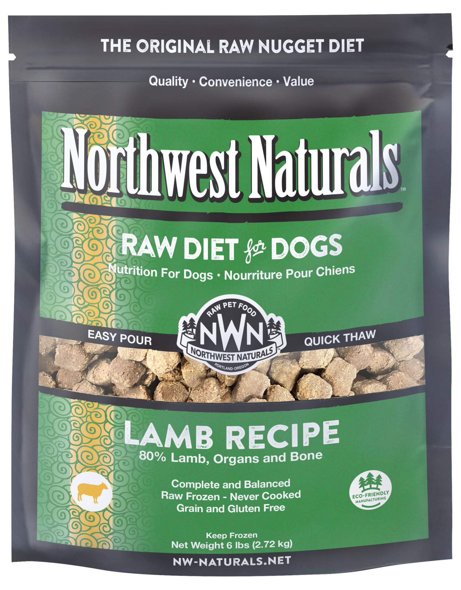 Northwest Naturals Northwest Naturals Raw Diet for Dogs Lamb Recipe Nuggets 6 lb.