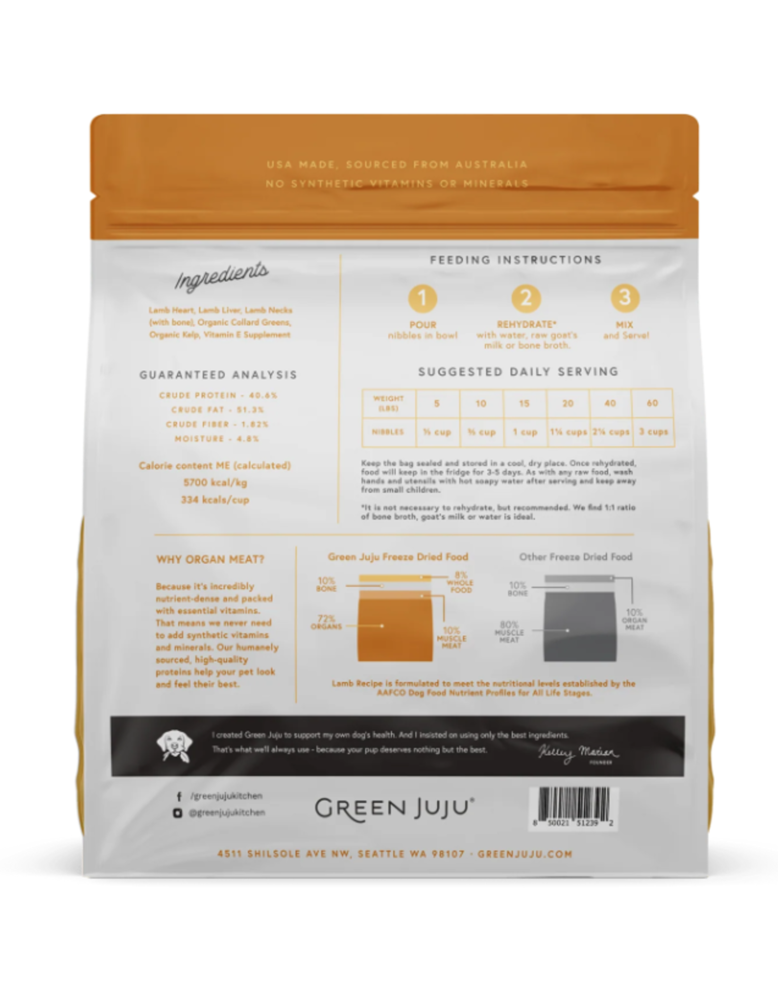 Green Juju Green Juju Freeze-Dried Lamb Recipe Dog Food 14oz