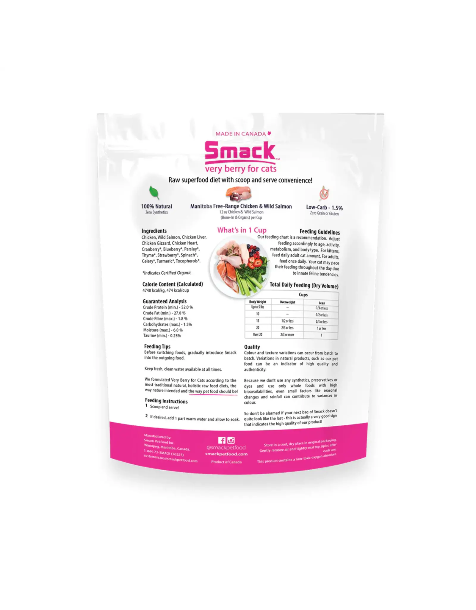 Smack Smack Raw Dehydrated Super Food for Cats Very Berry