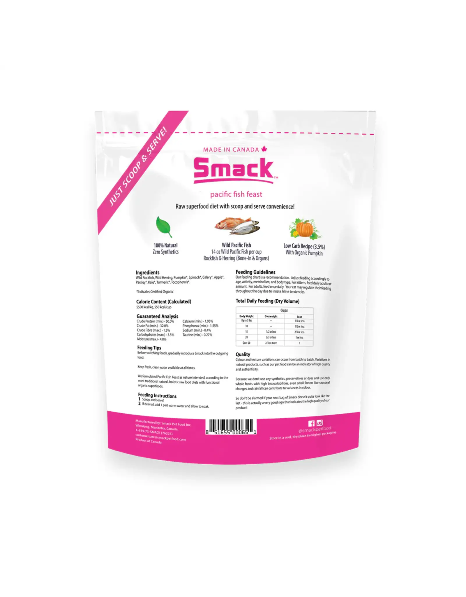 Smack Smack Raw Dehydrated Super Food for Cats Pacific Fish Feast