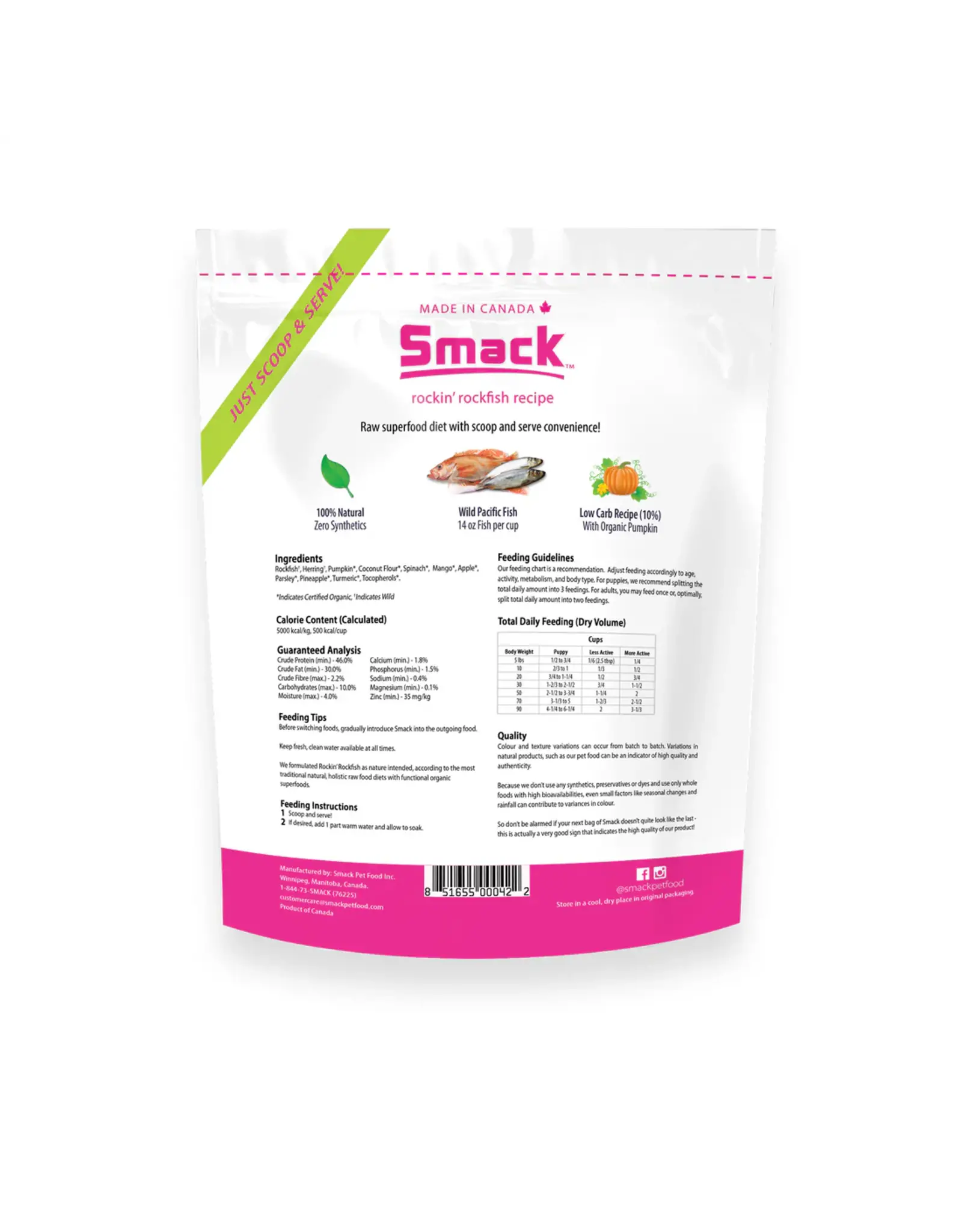 Smack Smack Raw Dehydrated Super Food for Dogs Rockin' Rockfish Recipe