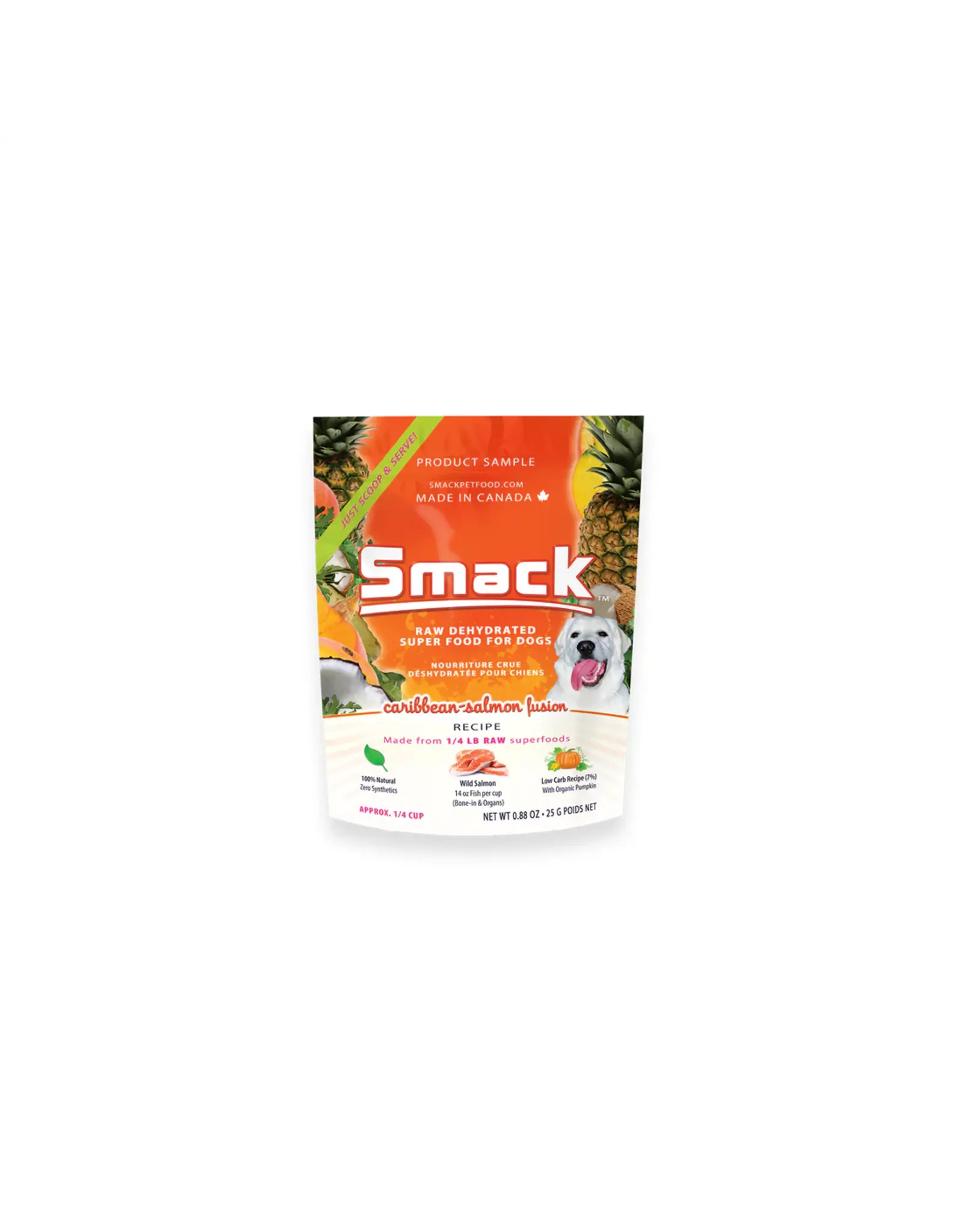 Smack Smack Raw Dehydrated Super Food for Dogs Caribbean-Salmon Fusion Recipe