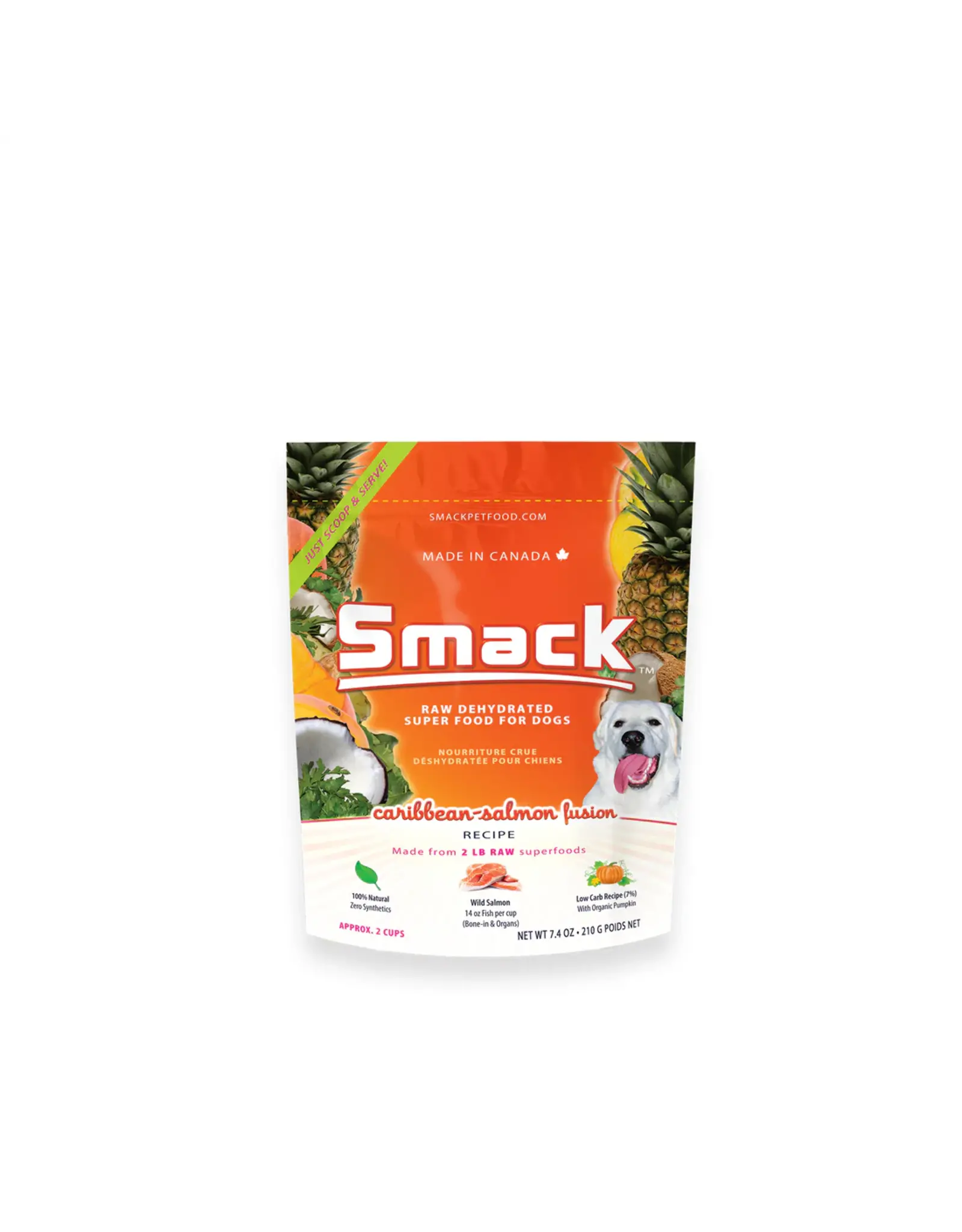 Smack Smack Raw Dehydrated Super Food for Dogs Caribbean-Salmon Fusion Recipe