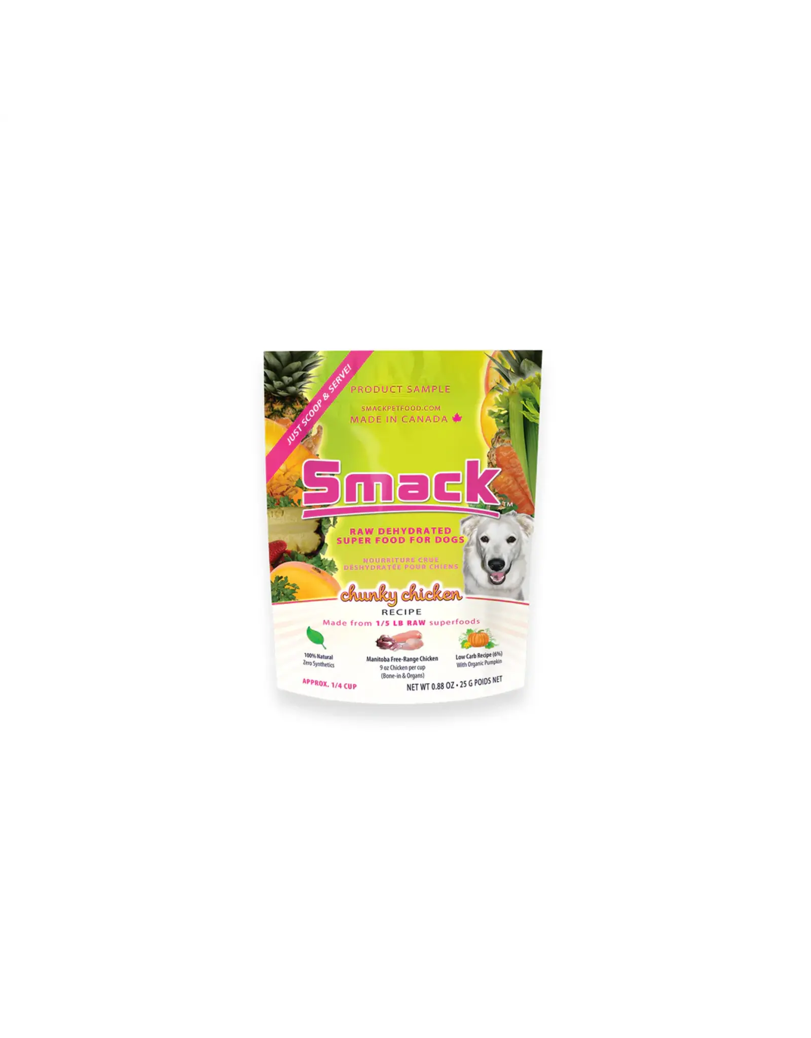 Smack Smack Raw Dehydrated Super Food for Dogs Chunky Chicken Recipe