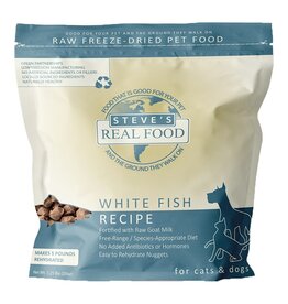Steve's Real Food Steve's Raw Freeze-Dried Nuggets Whitefish Recipe Pet Food 1.25lb