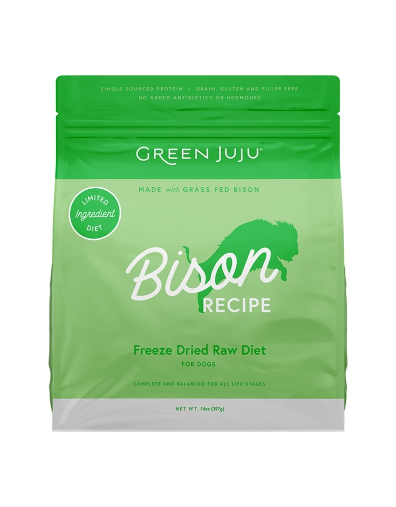 Green Juju Green Juju Bison Recipe Freeze Dried Raw Diet Dog Food 14oz