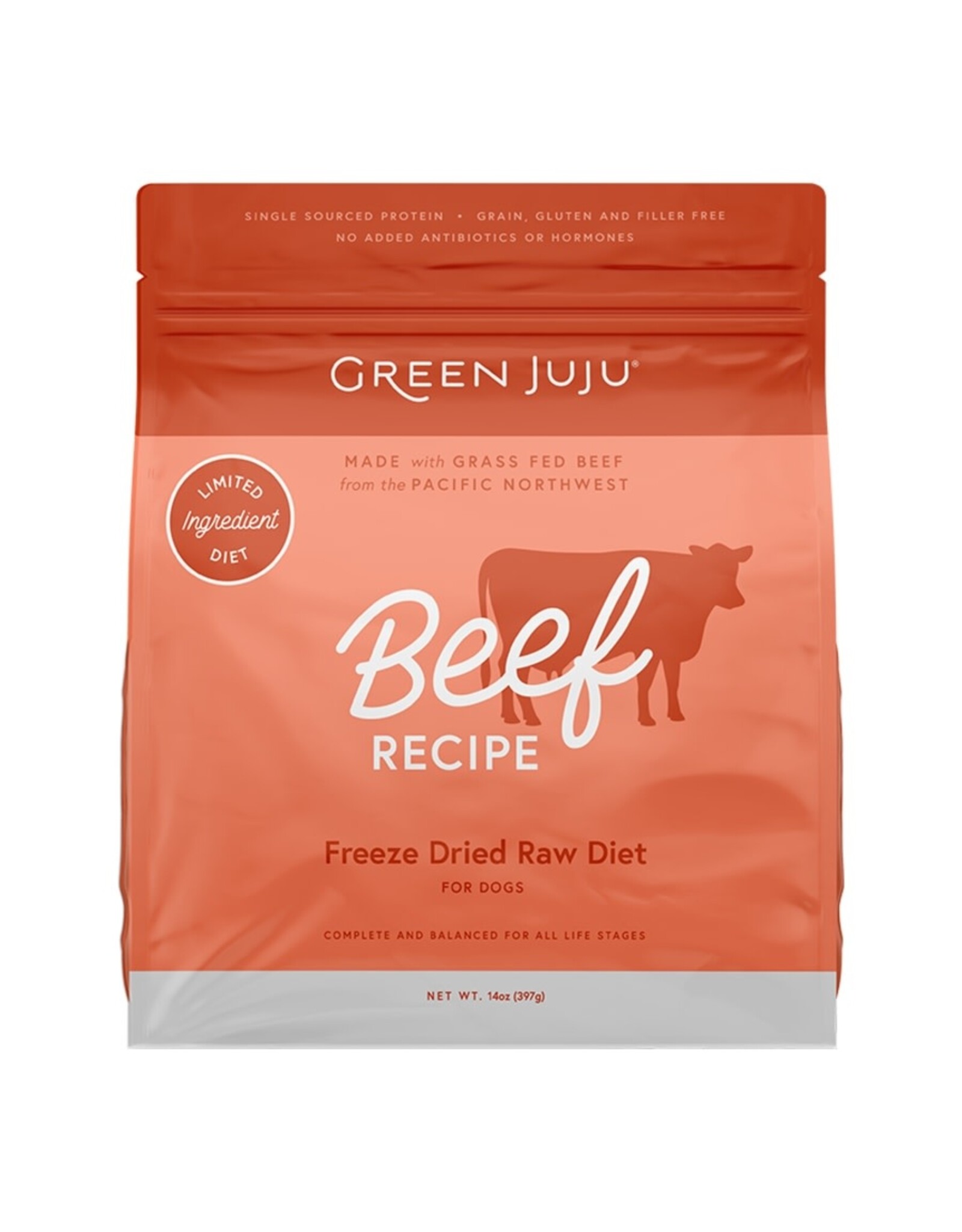 Green Juju Green Juju Beef Recipe Freeze Dried Raw Diet Dog Food 14oz