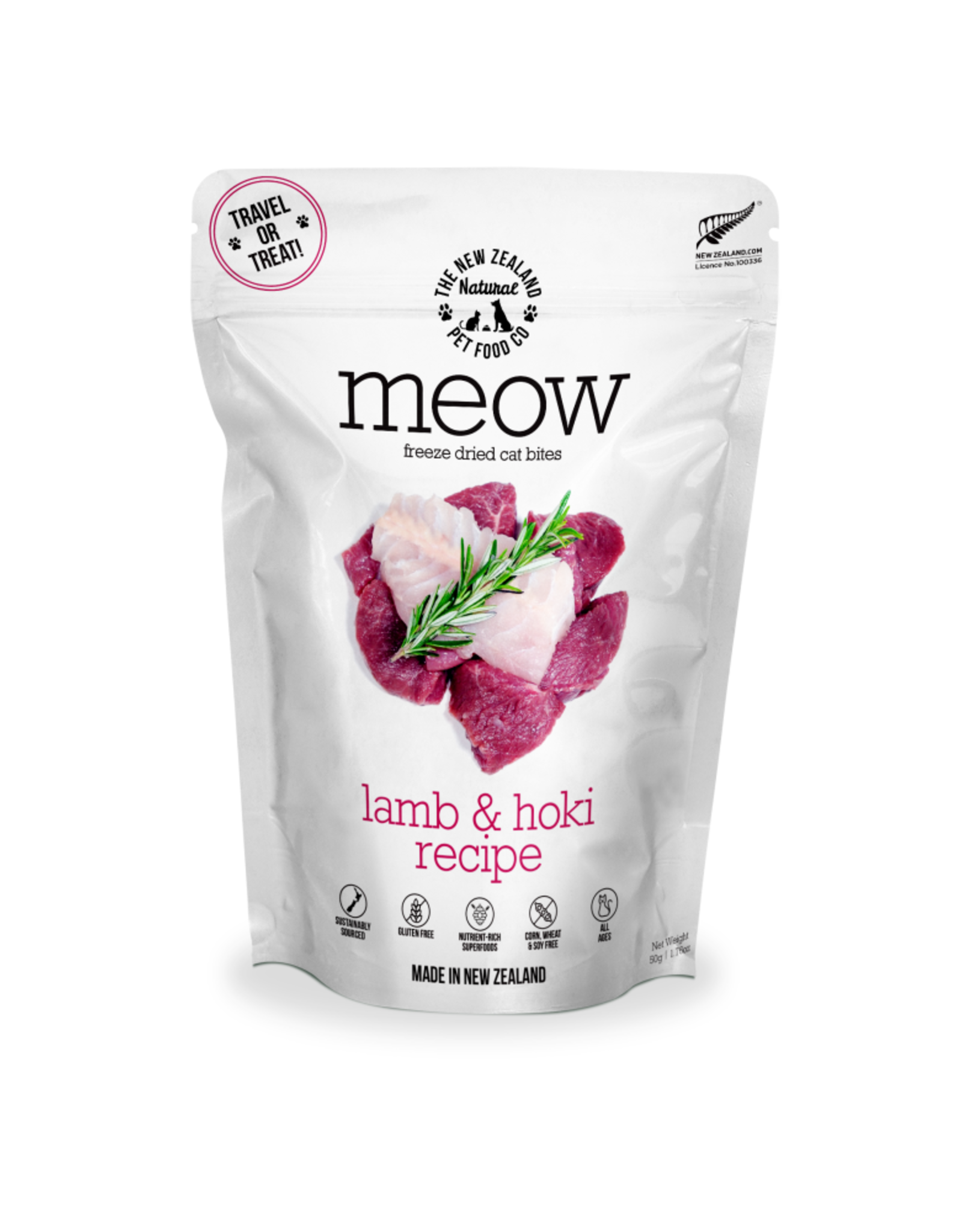 The New Zealand Natural Pet Food Company Meow Freeze-Dried Lamb & Hoki Recipe Cat Food