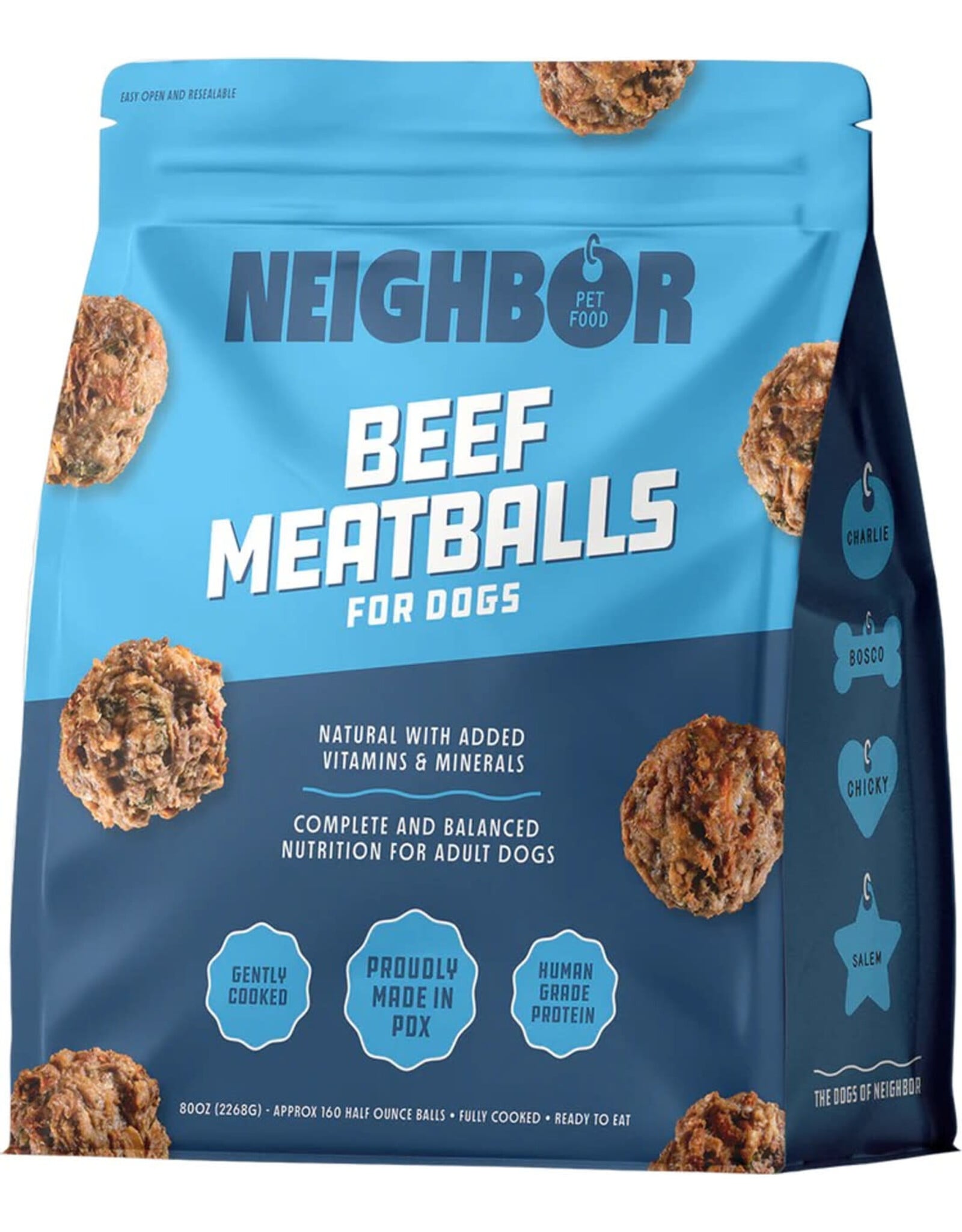 Neighbor Pet Food Neighbor Pet Food Gently Cooked Beef Meatballs Dog Food 1.5lb