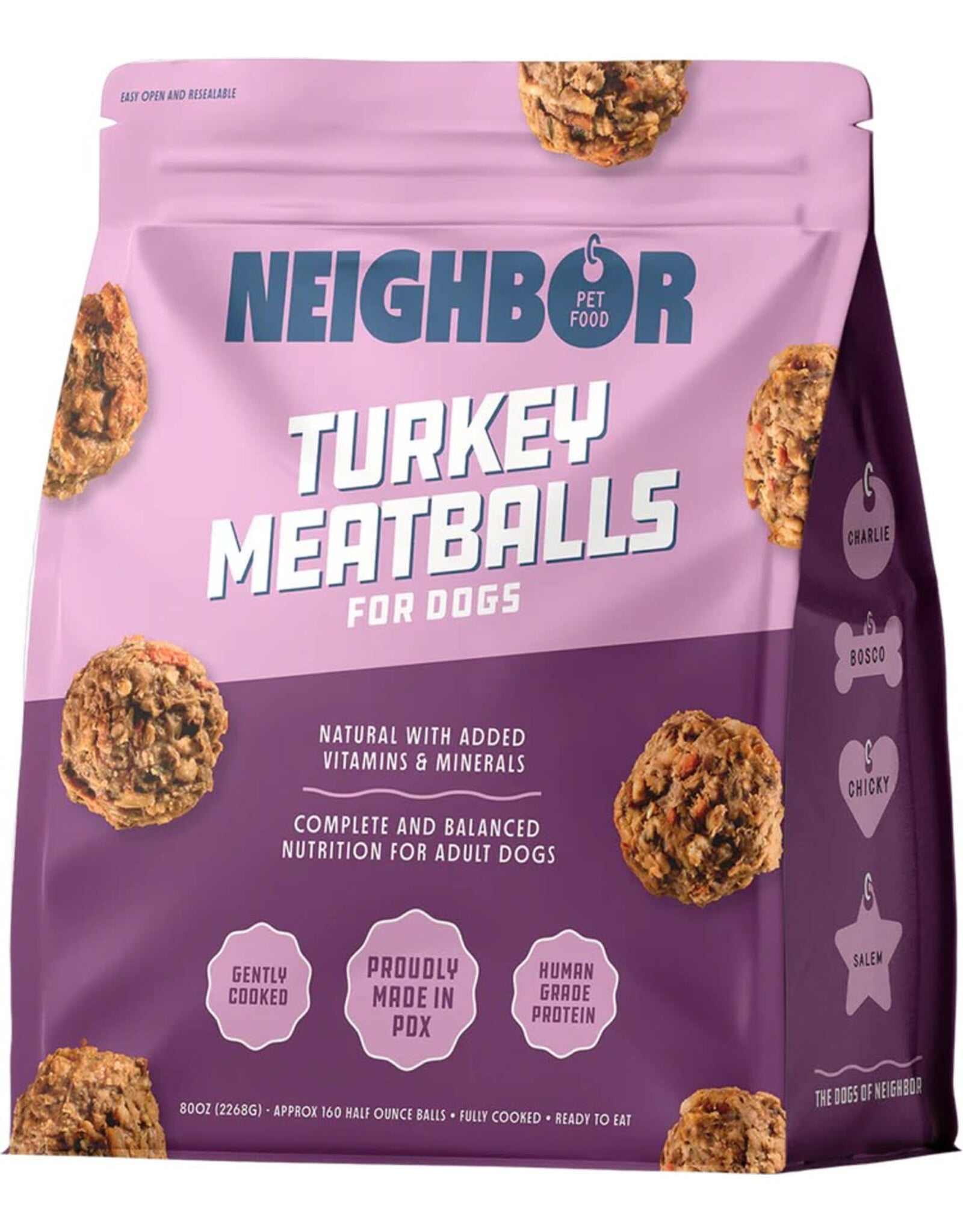 Neighbor Pet Food Neighbor Pet Food Gently Cooked Turkey Meatballs Dog Food 1.5lb