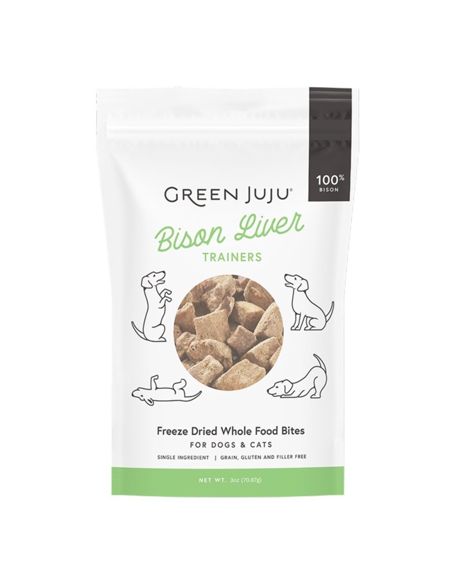 Green Juju Green Juju Bison Liver Trainers Freeze-Dried Whole Food Bites 3oz