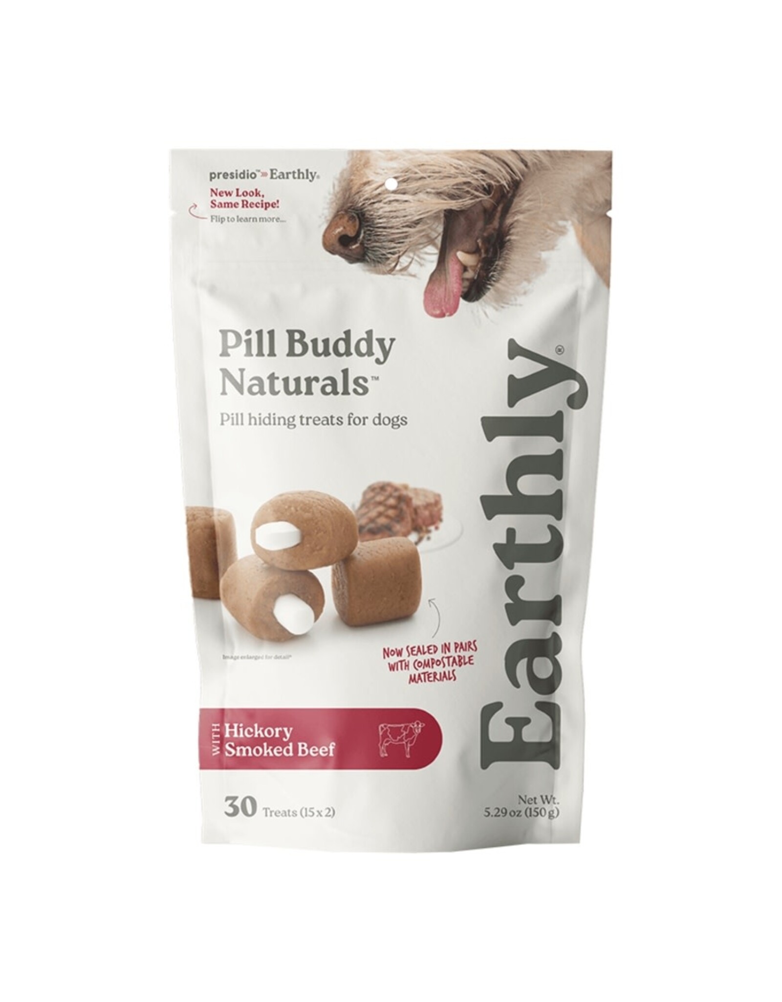 Earthly Pet Earthly Pet Pill Buddy Naturals Pill Treat Hickory Smoked Beef Recipe 30ct