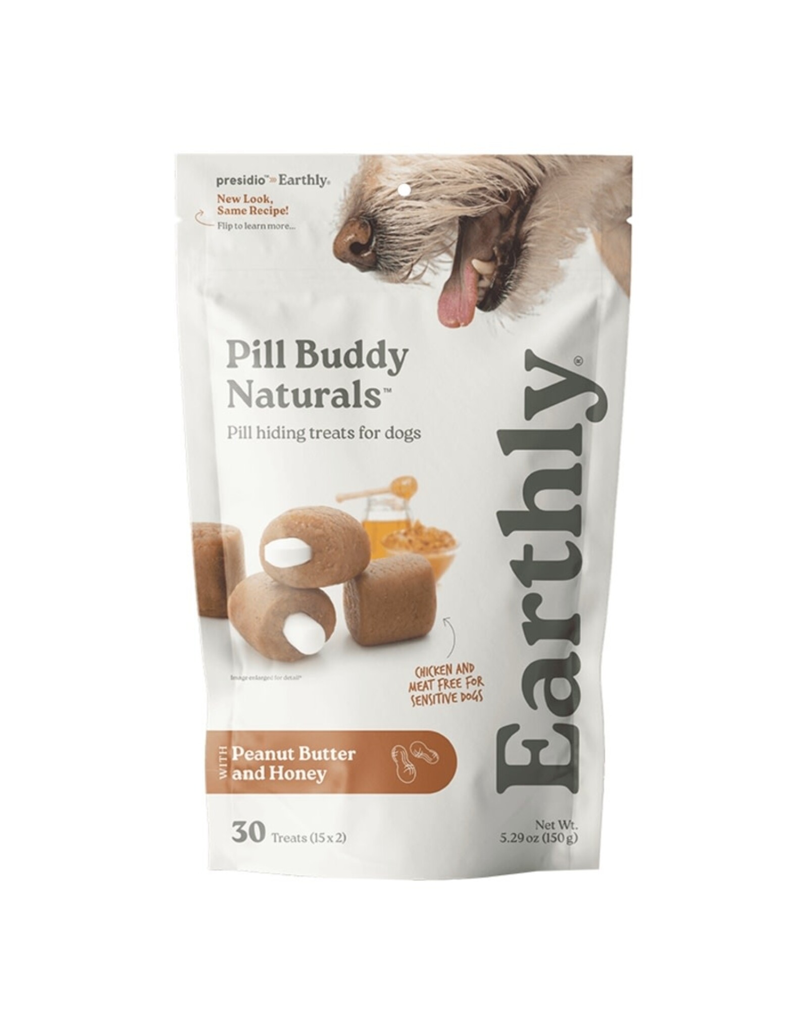 Earthly Pet Pill Buddy Naturals Pill Treat Peanut Butter & Honey Recipe  30ct