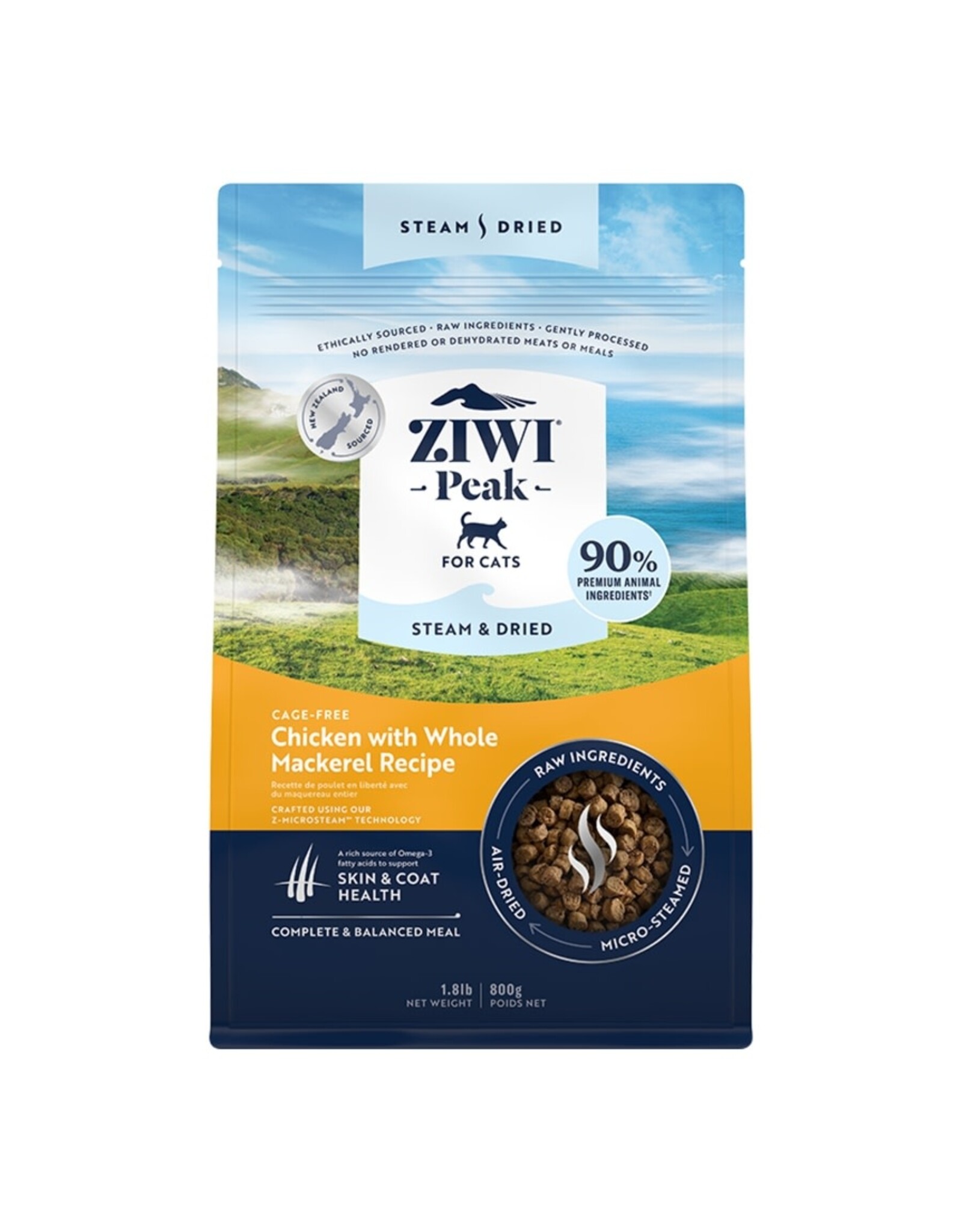 Ziwi Peak Ziwi Peak Steam & Dried Chicken & Whole Mackerel Recipe Cat Food 1.8lb