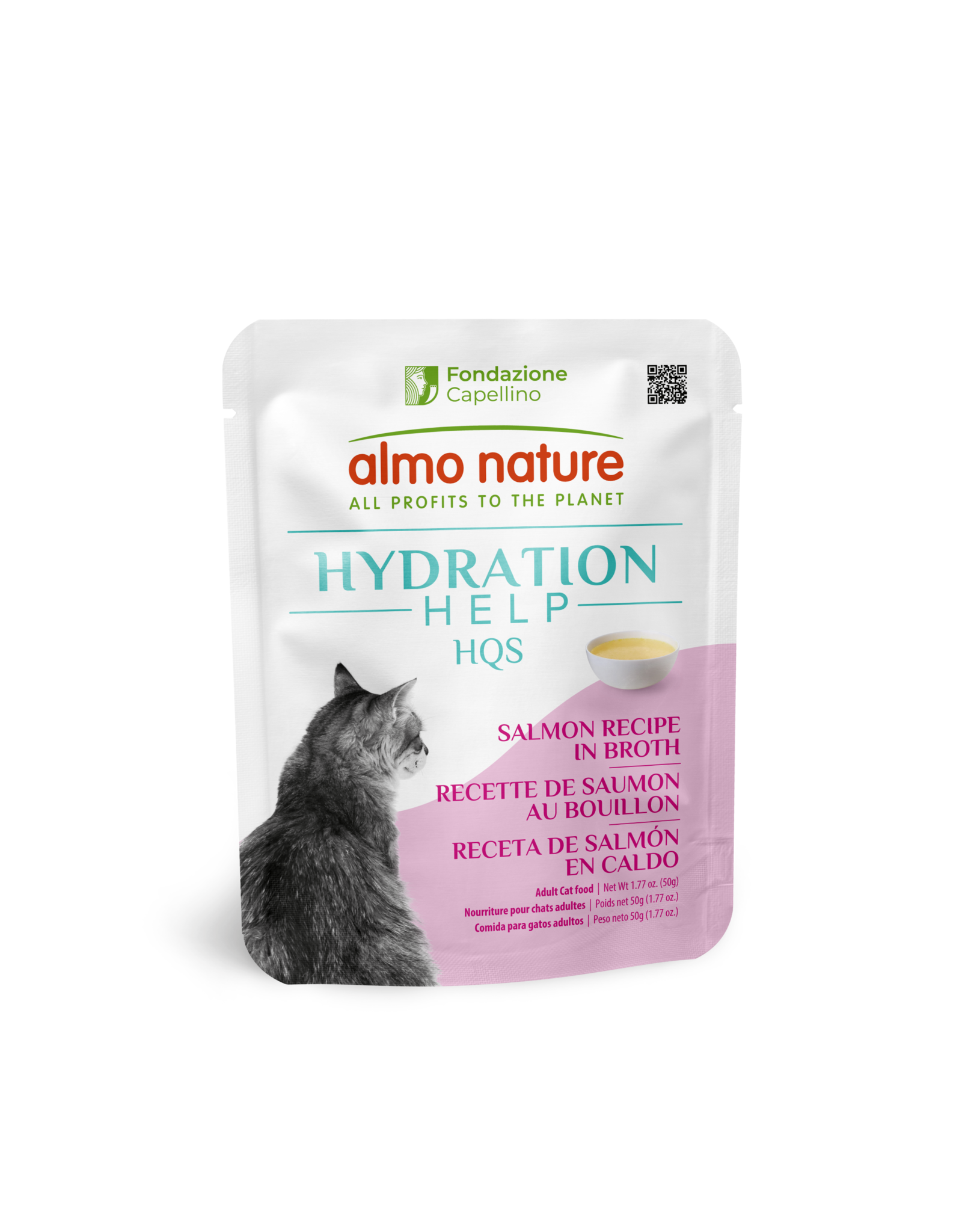 Almo Nature Almo Nature HQS Hydration Help Salmon Recipe in Broth Cat Food 1.76oz