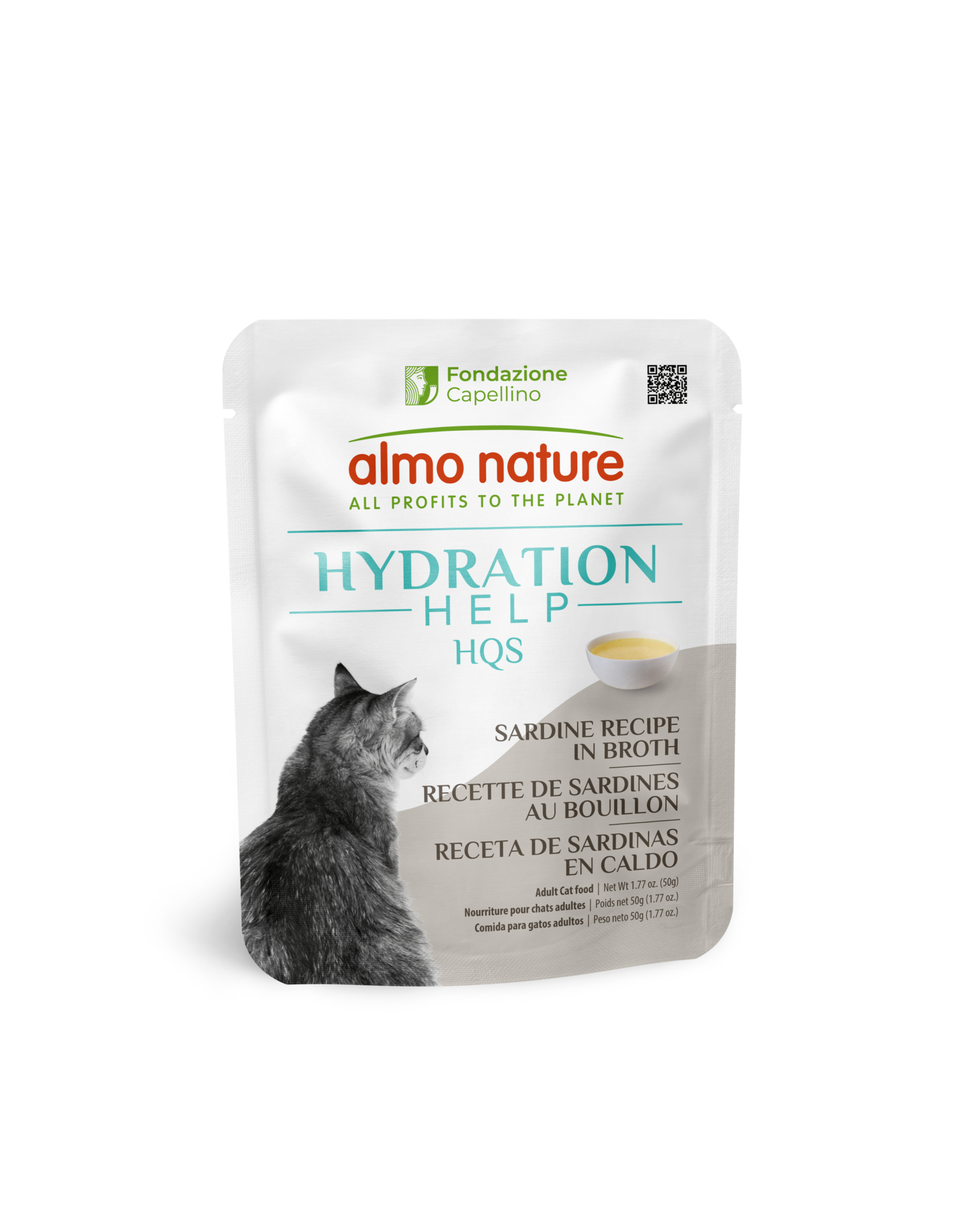 Almo Nature Almo Nature HQS Hydration Help Sardine Recipe in Broth Cat Food 1.76oz
