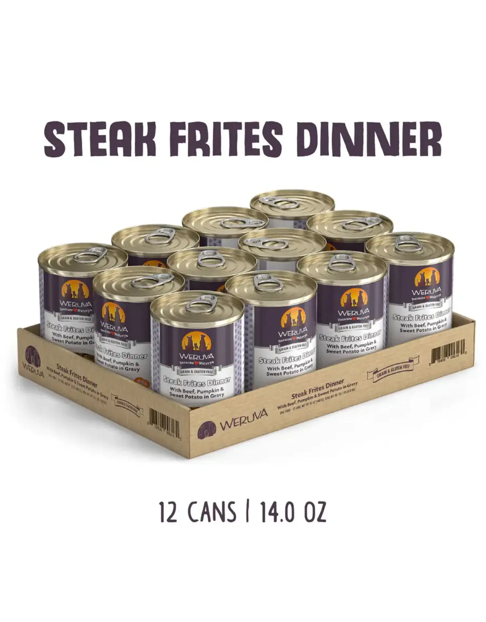 Weruva Weruva Steak Frites Beef, Pumpkin & Sweet Potato in Gravy Dog Food 14oz