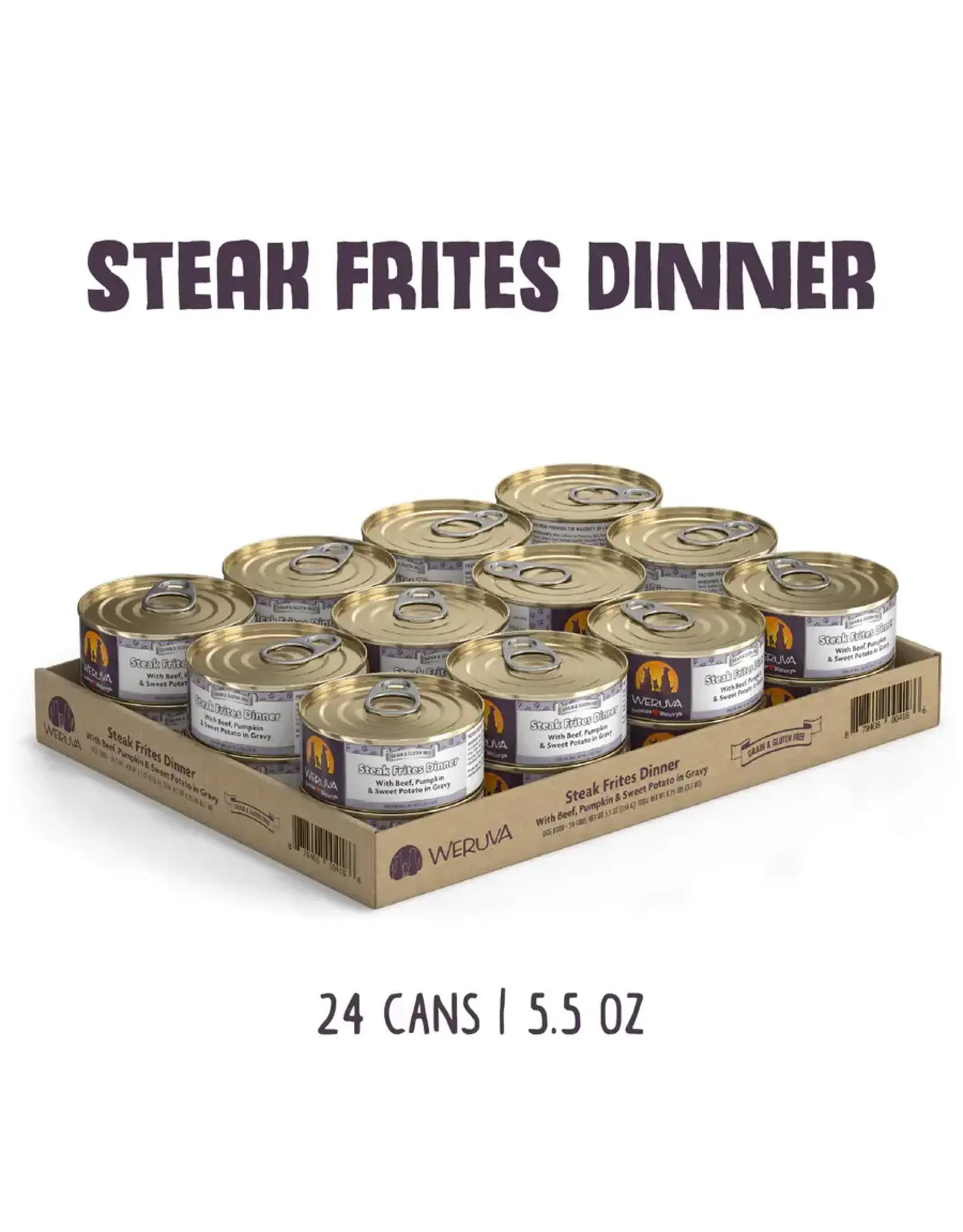 Weruva Weruva Steak Frites with Beef, Pumpkin & Sweet Potato in Gravy Dog Food 5.5oz
