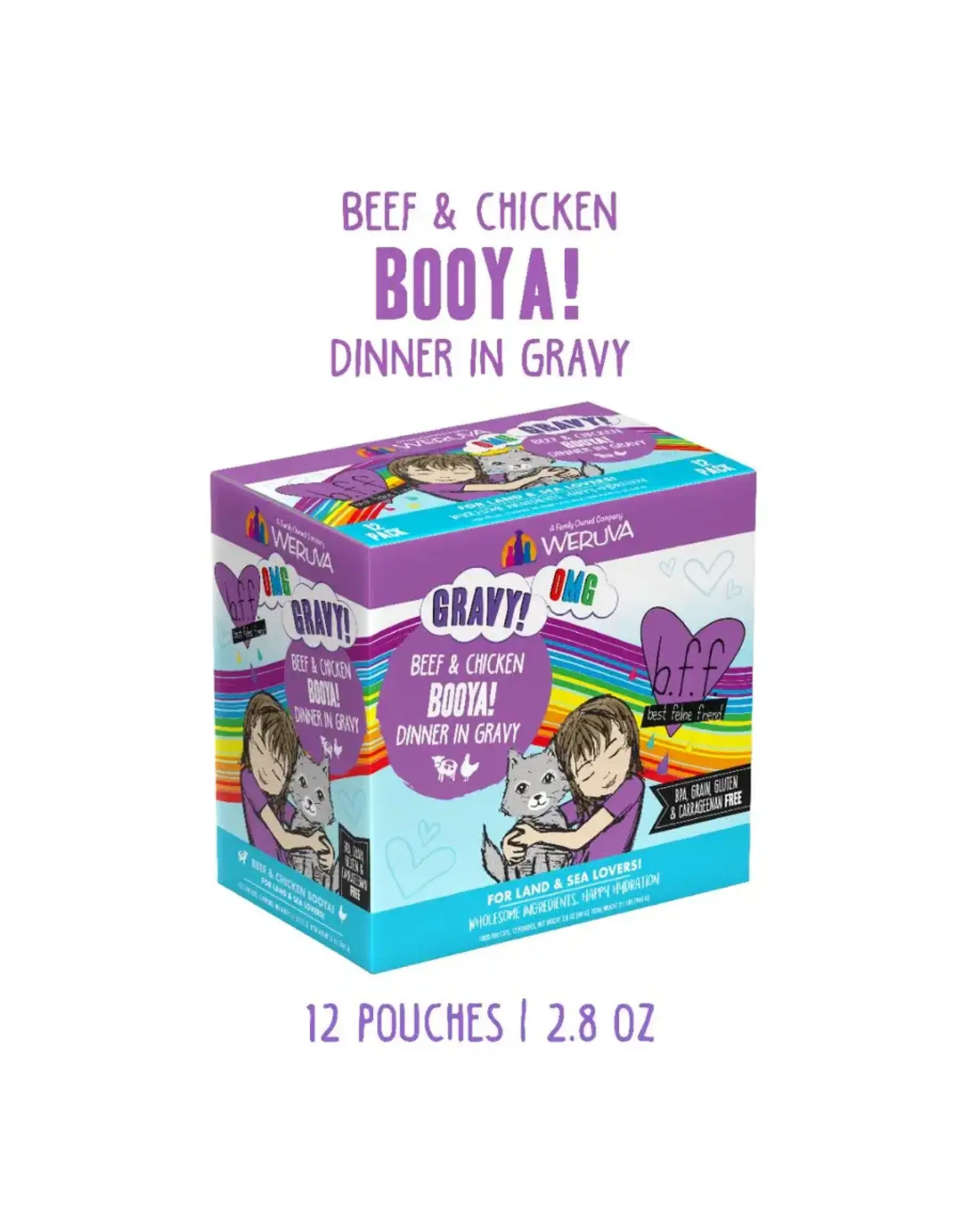 Weruva Weruva BFF OMG! Booya Beef & Chicken Dinner in Gravy Cat Food 2.8oz