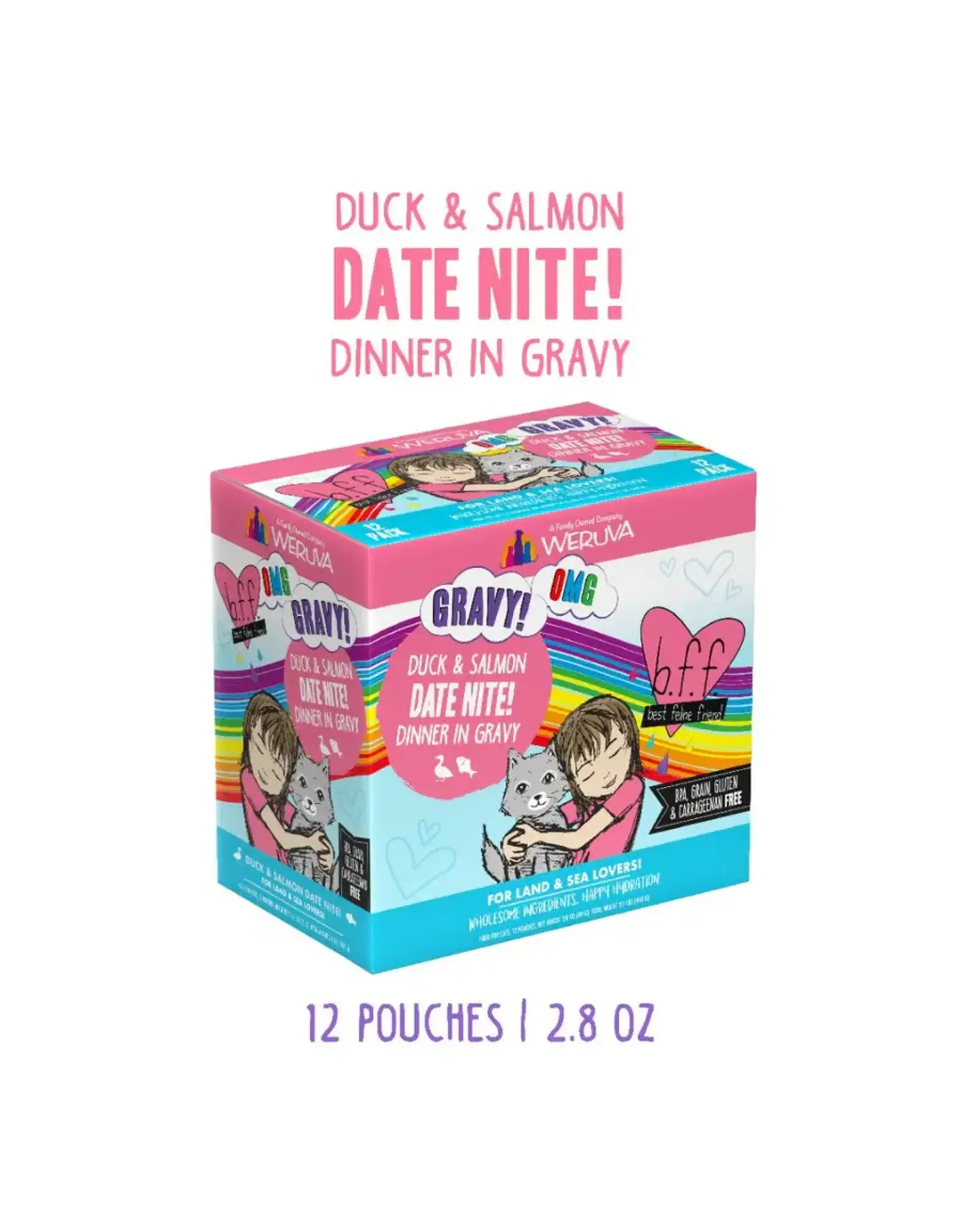 Weruva Weruva BFF OMG Date Nite Duck & Salmon Dinner in Gravy Cat Food 2.8oz Pouch