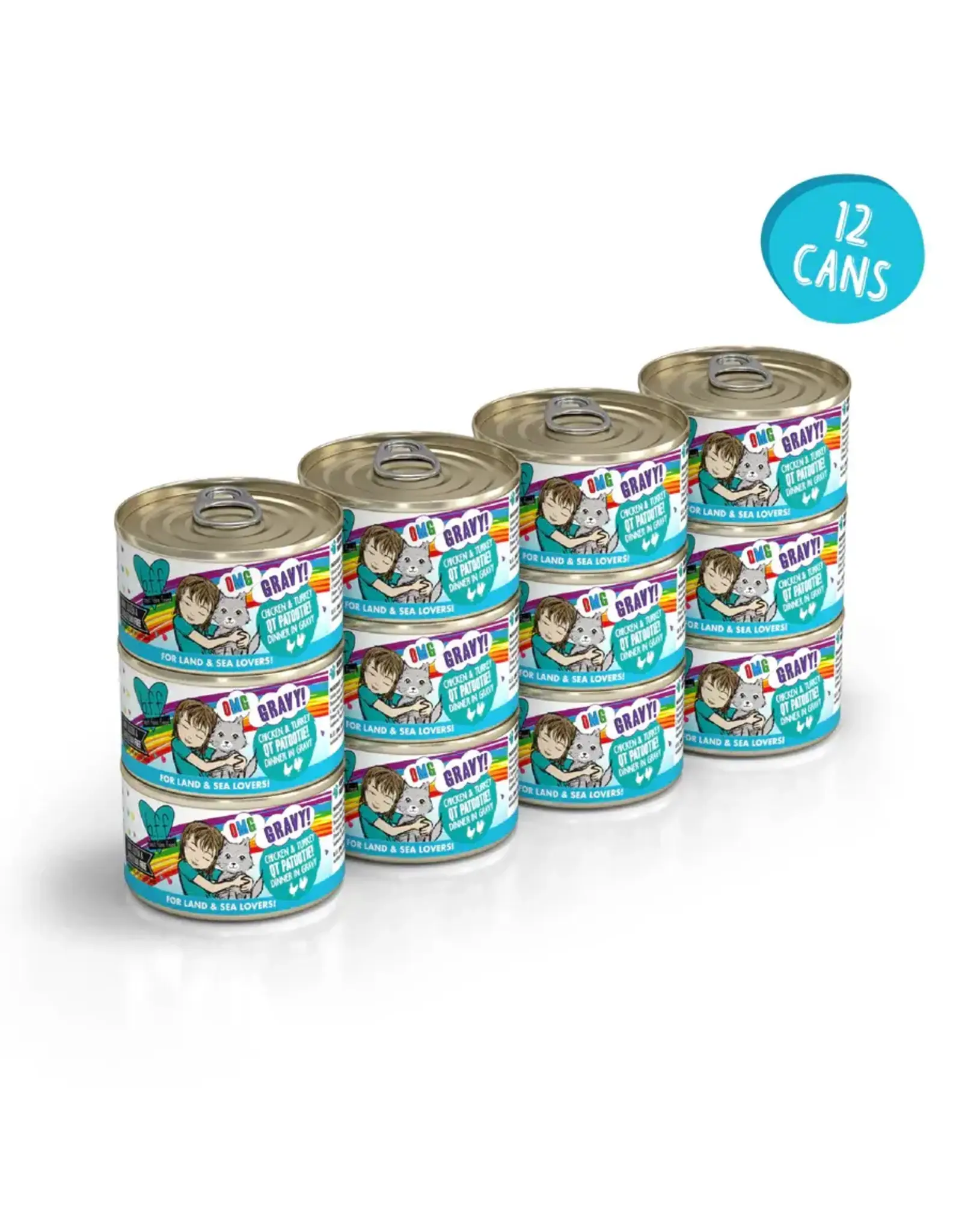 Weruva Weruva BFF OMG QT Patootie Chicken & Turkey Dinner in Gravy Cat Food 2.8oz