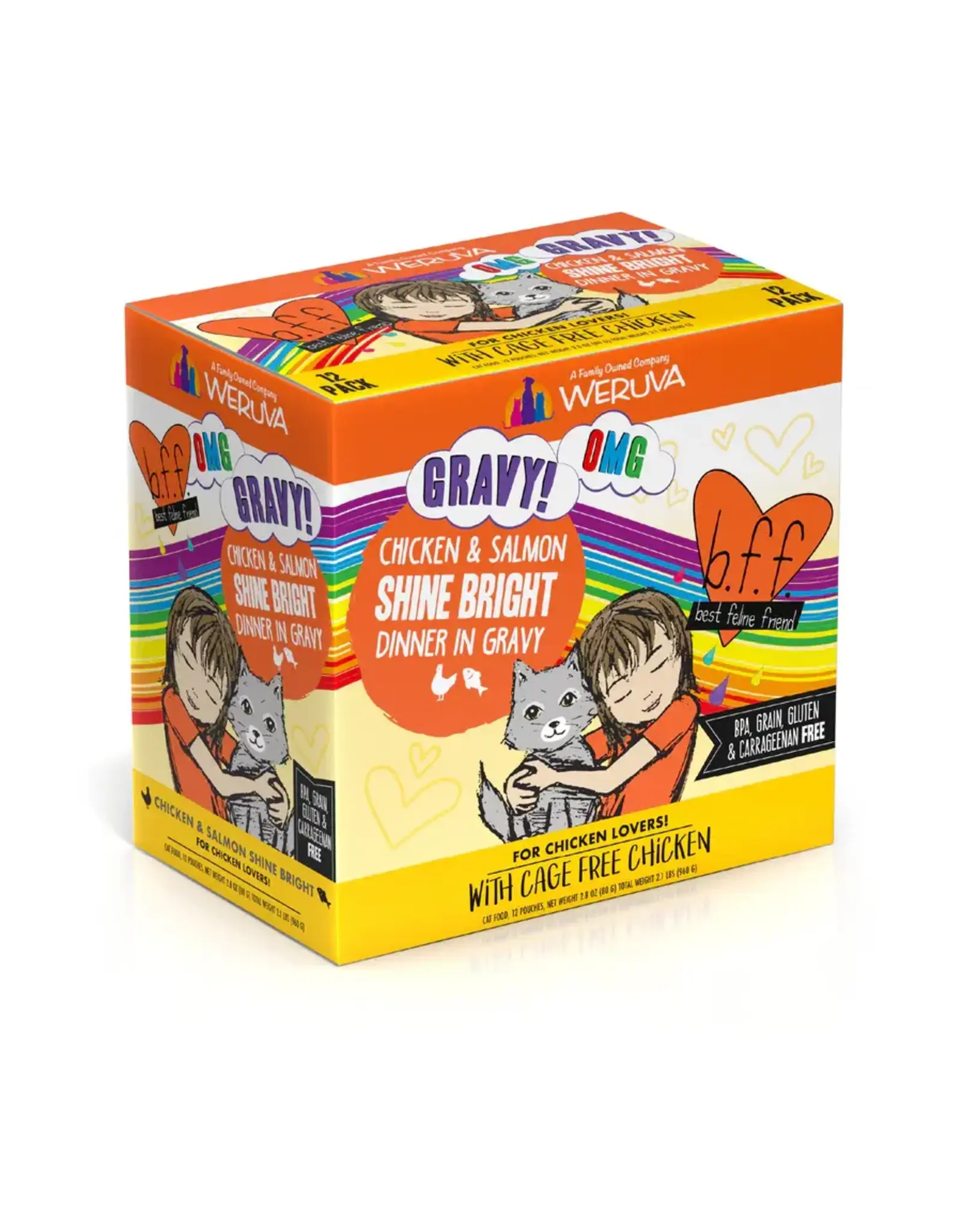 Weruva Weruva BFF OMG Shine Bright Chicken & Salmon Dinner in Gravy Cat Food 2.8oz Pouch