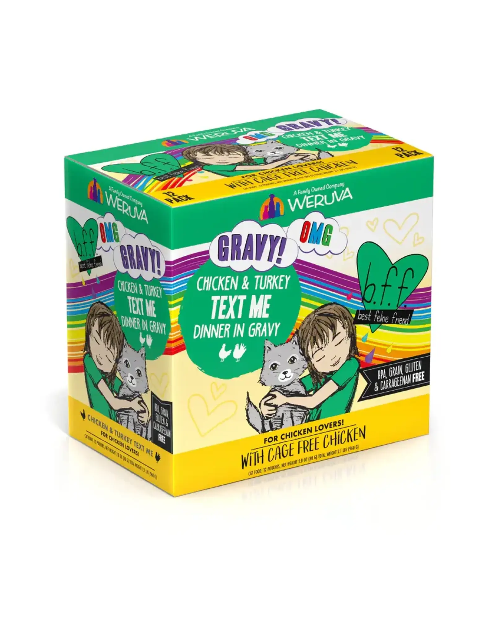 Weruva Weruva BFF OMG Text Me Chicken & Turkey Dinner in Gravy Cat Food 2.8oz Pouch