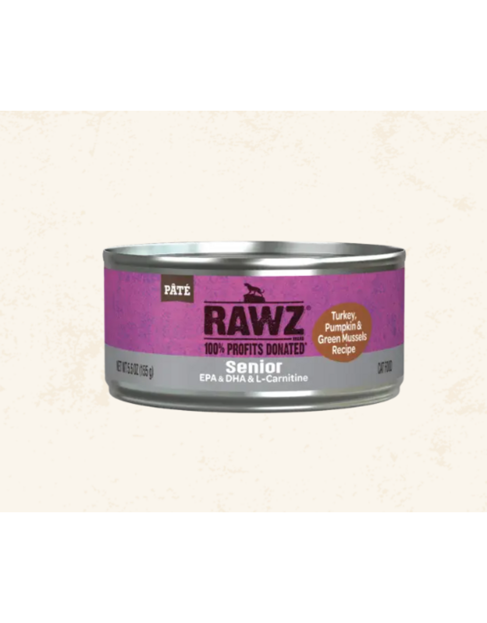 Rawz Rawz Senior Turkey, Pumpkin & Green Mussels Recipe Pate Wet Cat Food 5.5oz