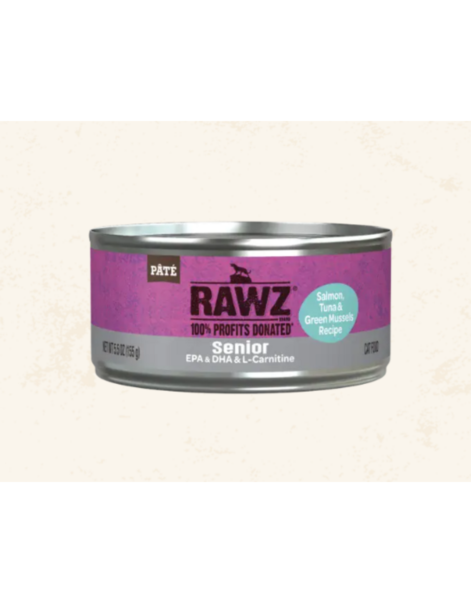 Rawz Rawz Senior Salmon, Tuna & Green Mussels Recipe Pate Wet Cat Food 5.5oz