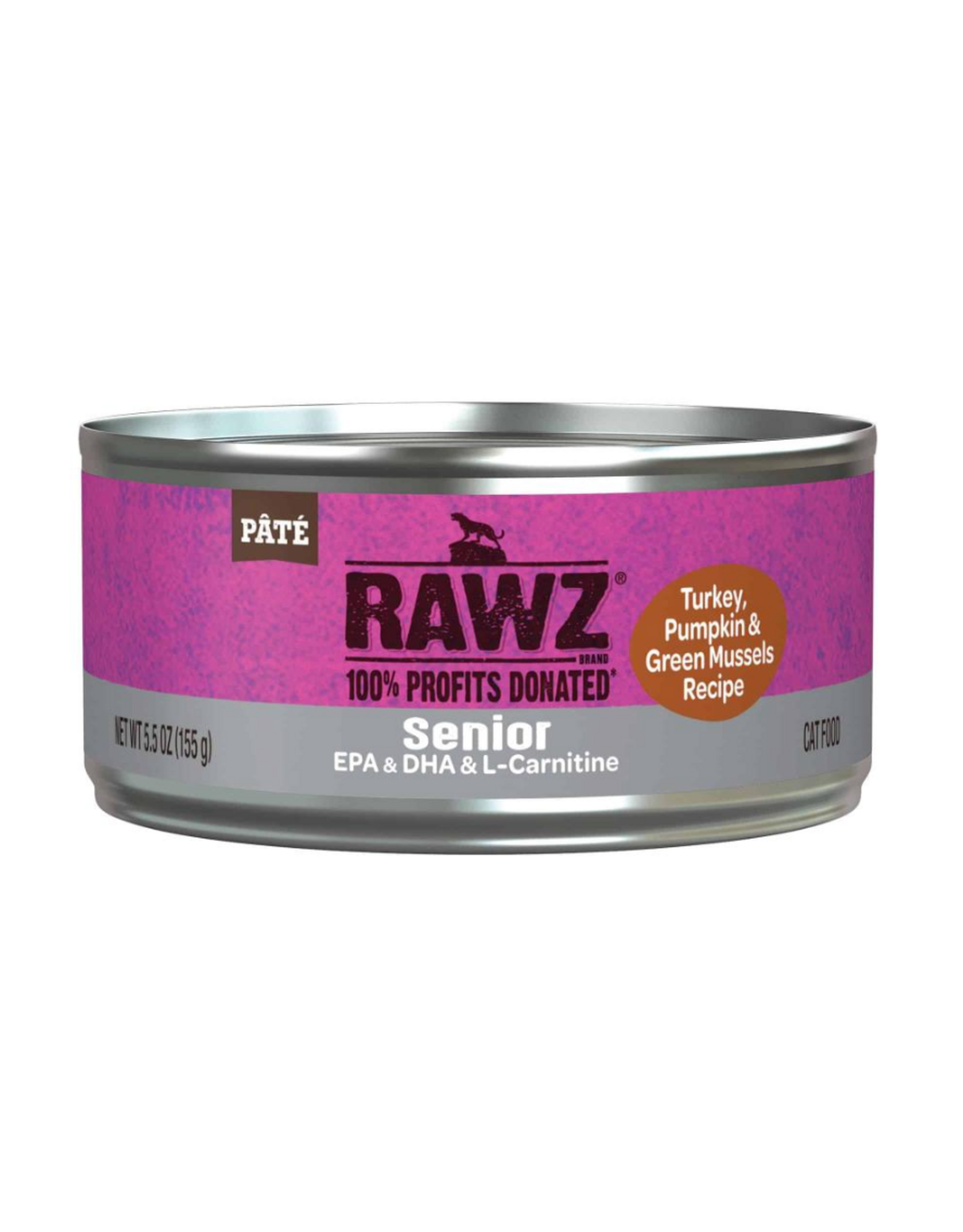 Rawz Rawz Senior Turkey, Pumpkin & Green Mussels Recipe Pate Wet Cat Food 5.5oz