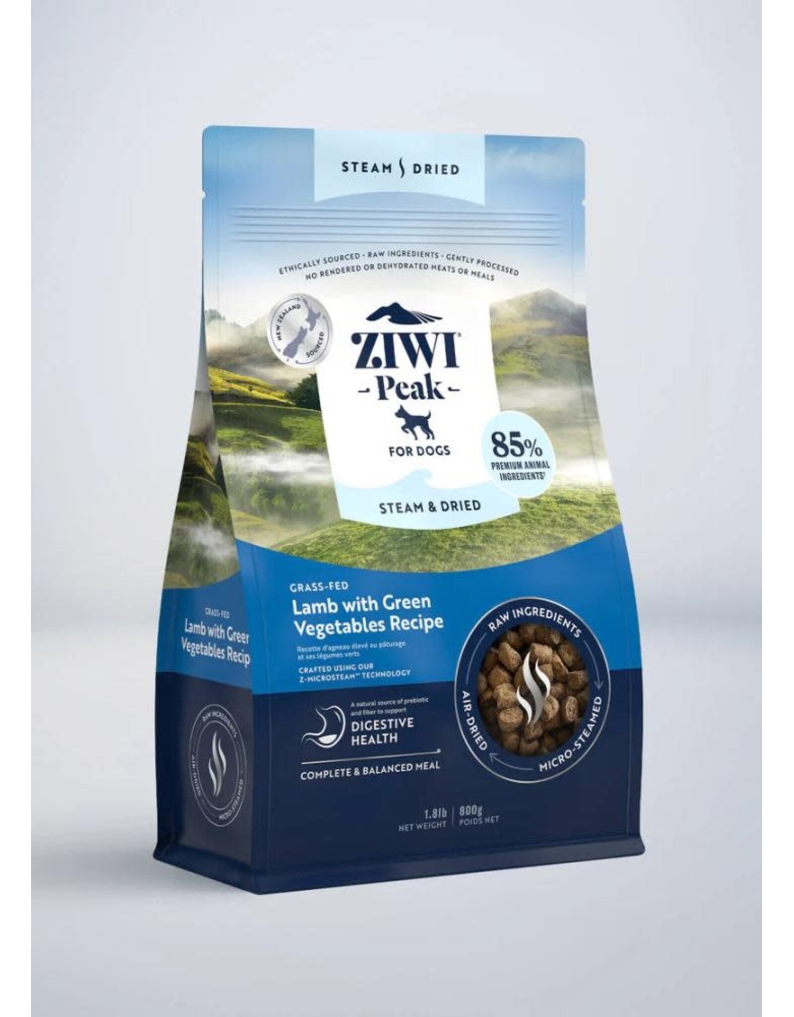 Ziwi Peak Ziwi Peak Steam & Dried Lamb w/Green Vegetable Recipe Dog Food 1.8lb