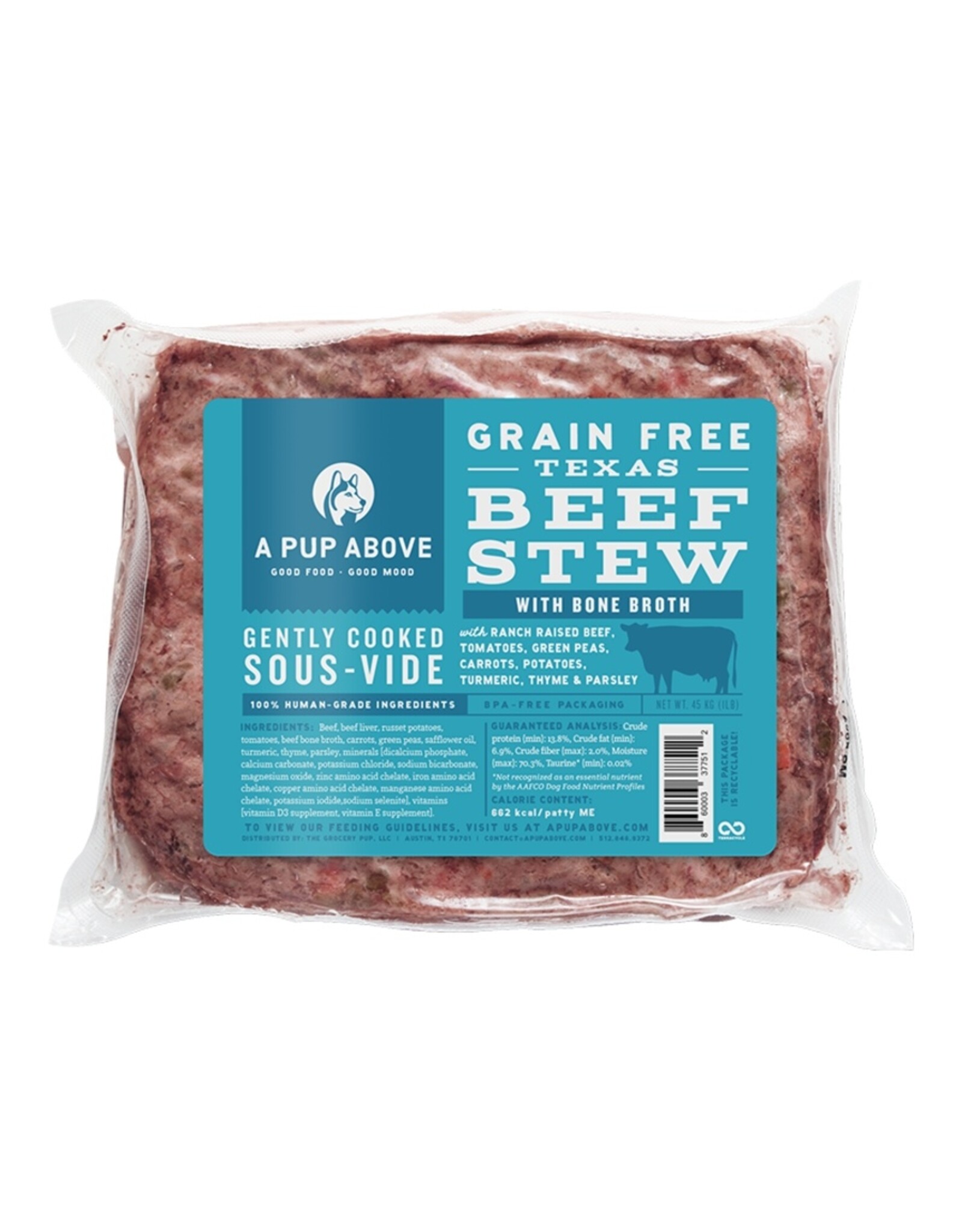 A Pup Above A Pup Above Texas Beef Stew Recipe Dog Food 1lb Patty