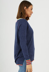 Zaket and Plover Stripe V Neck Sweater