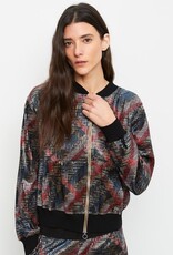 Aldo Martins Sequin Zip Front Bomber w/Black Trim