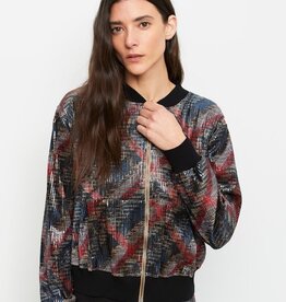 Aldo Martins Sequin Zip Front Bomber w/Black Trim