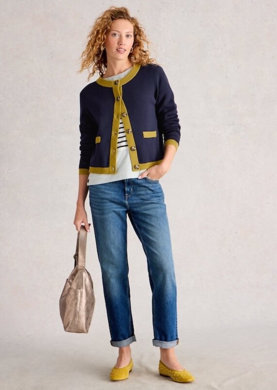 White Stuff CHARLOTTE Trim Neck Cardigan